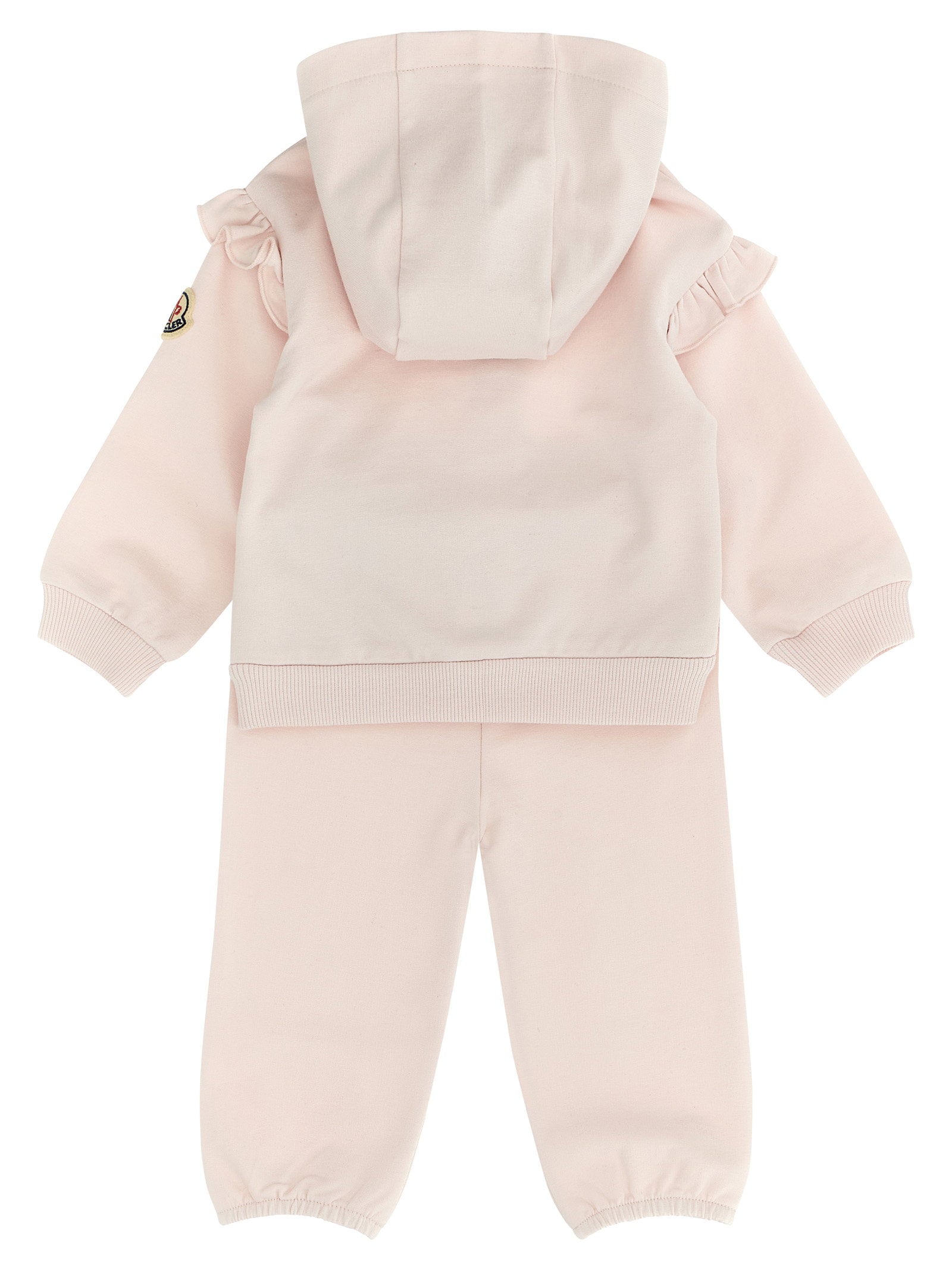 Moncler Enfant Ruffled Cotton Gauze Hoodie — Pink, view 3