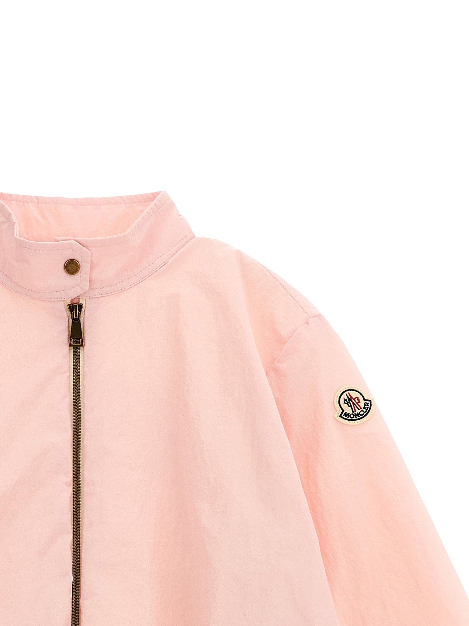Moncler Enfant Wrinkled-Effect Technical Fabric Jacket — Pink, view 3