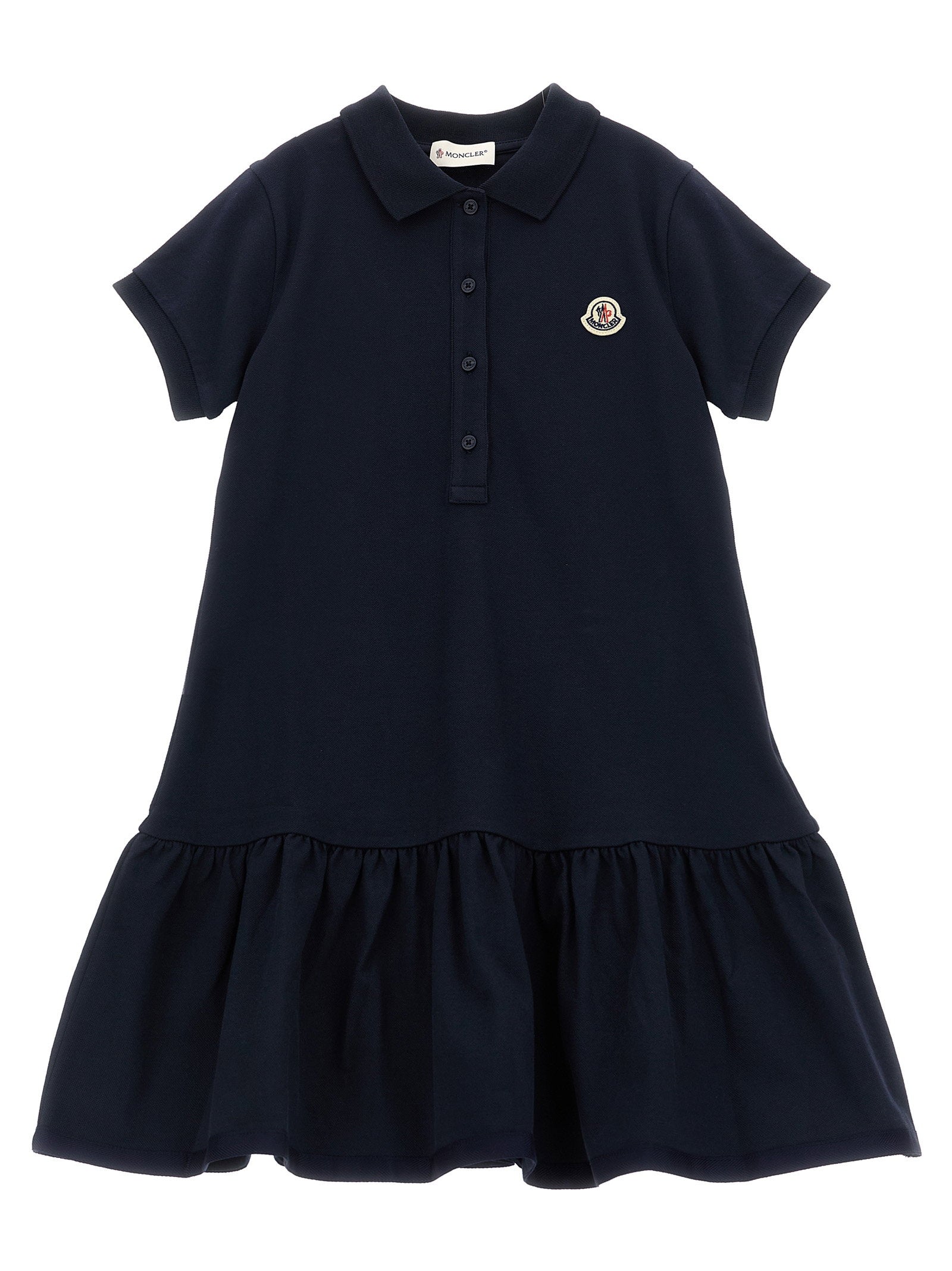 Moncler Enfant Stretch Cotton Piquet Polo Polo Dress — Navy by Moncler Enfant