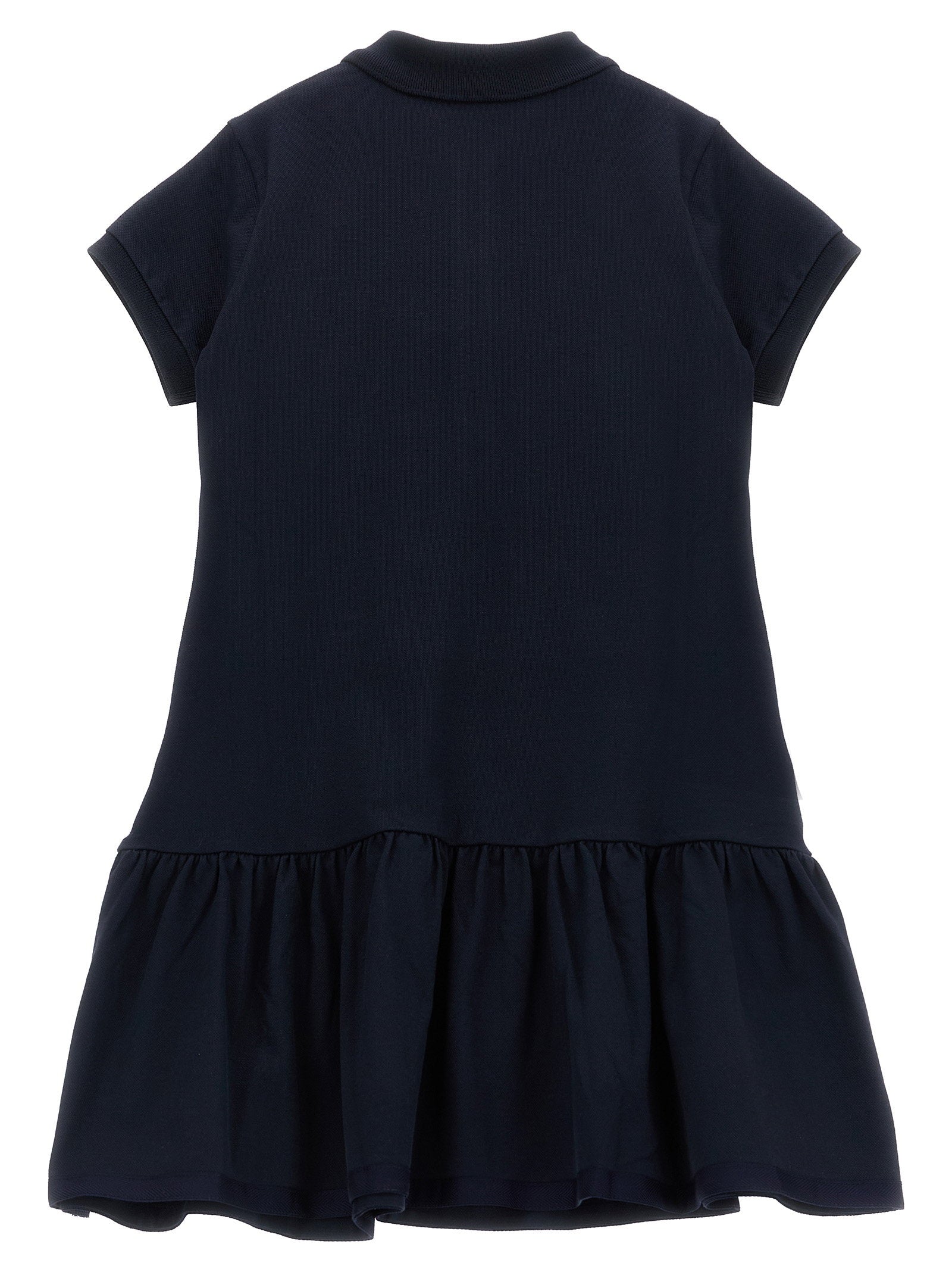 Moncler Enfant Stretch Cotton Piquet Polo Polo Dress — Navy, view 2