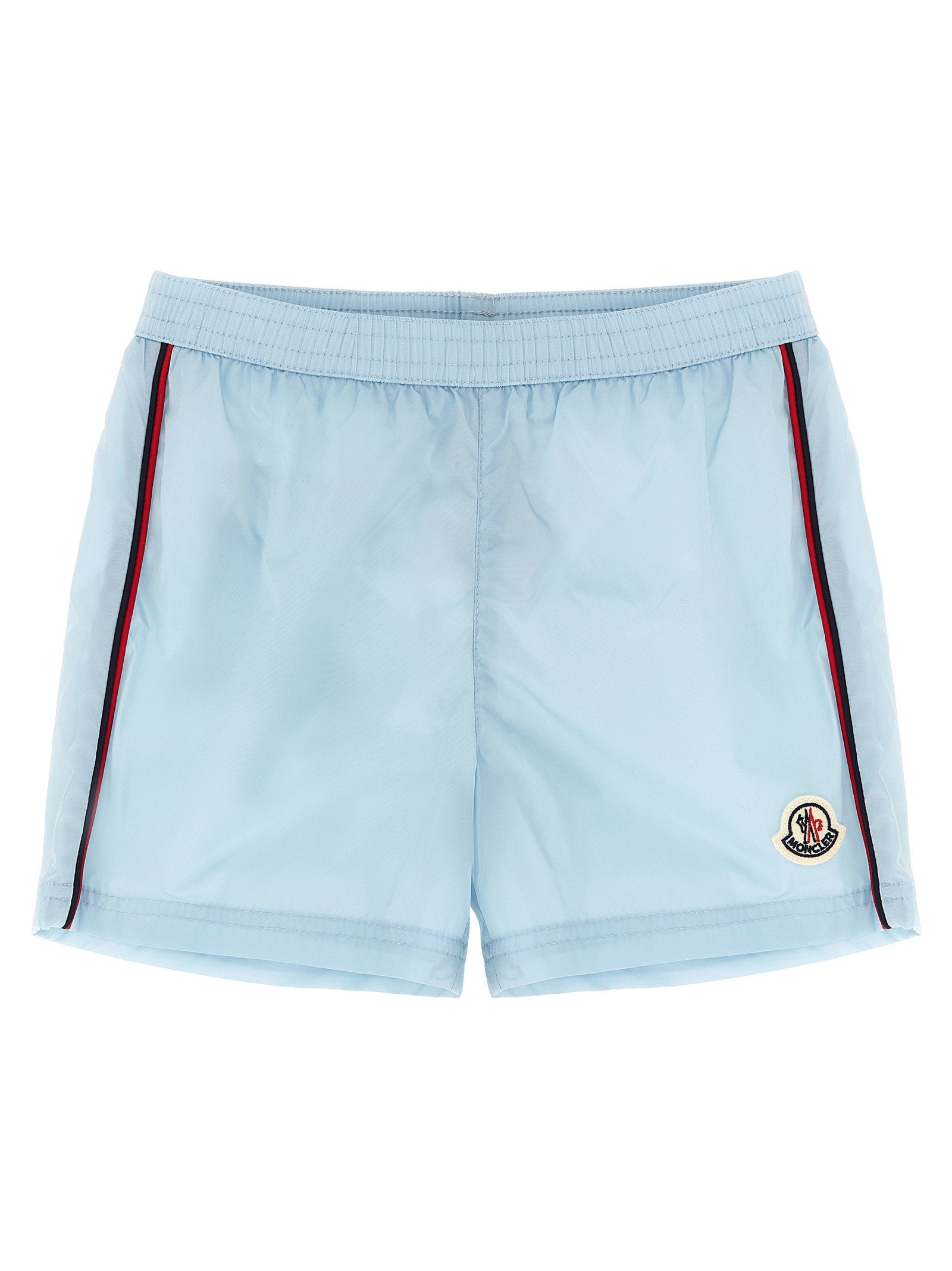 Moncler Enfant Tricolor Piping Swim Shorts — Light Blue by Moncler Enfant