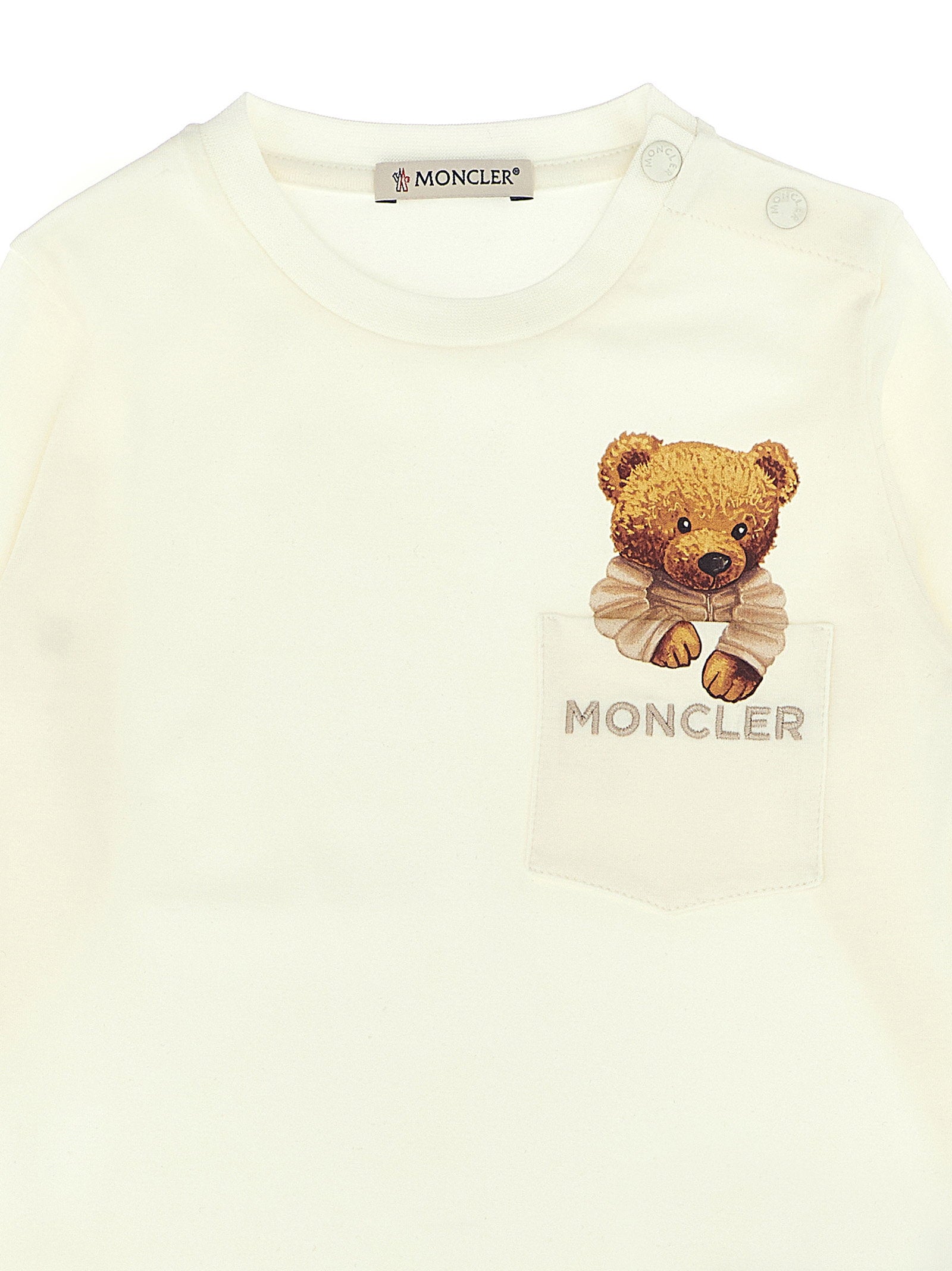 Moncler Enfant Teddy Bear Print T-shirt — Cream, view 3