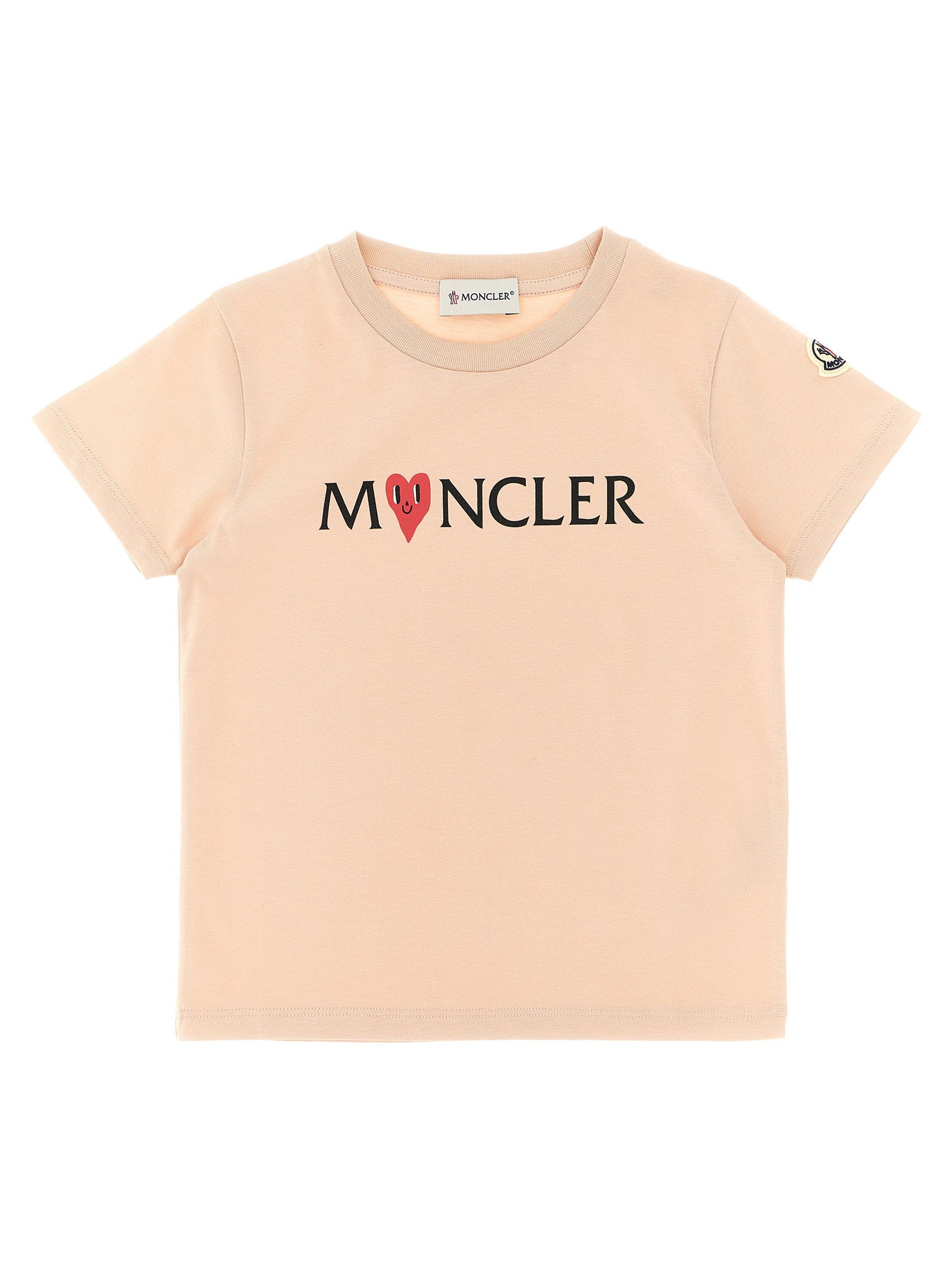 Moncler Enfant Logo-Print Cotton T-Shirt — Peach by Moncler Enfant