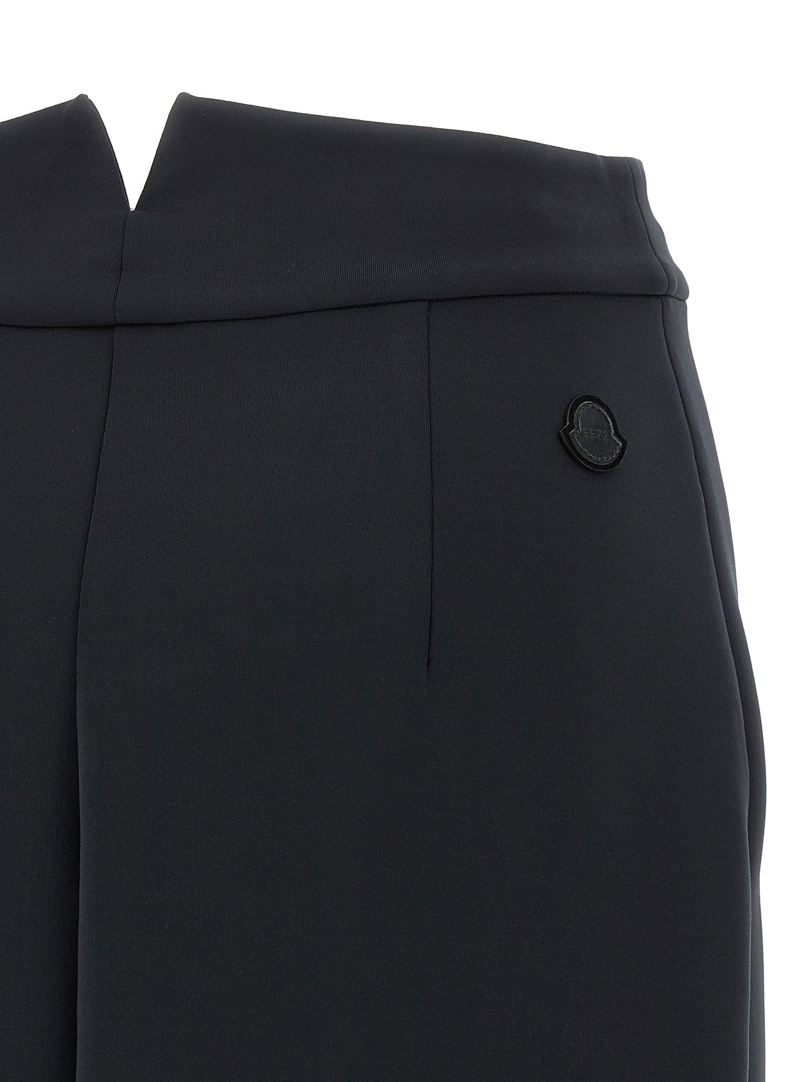 Moncler Genius Scuba-Effect Midi Skirt — Black, view 4