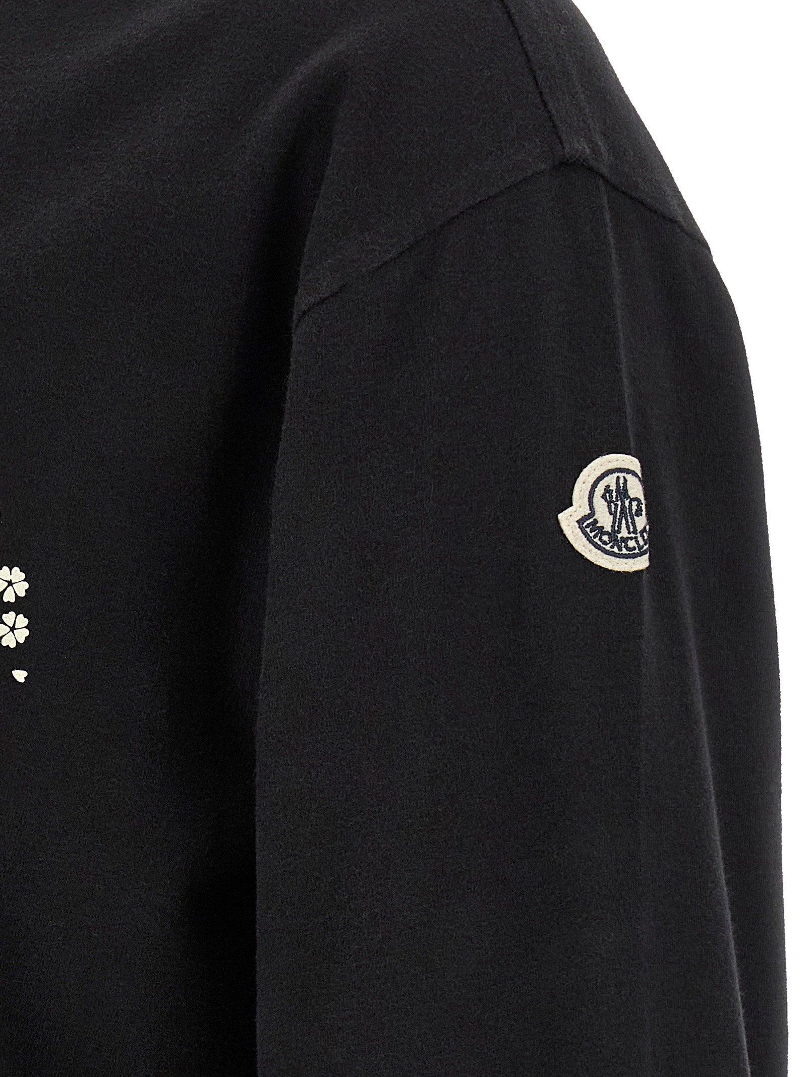 Moncler Genius Graphic-Print Brushed Cotton Sweatshirt — Black, view 4