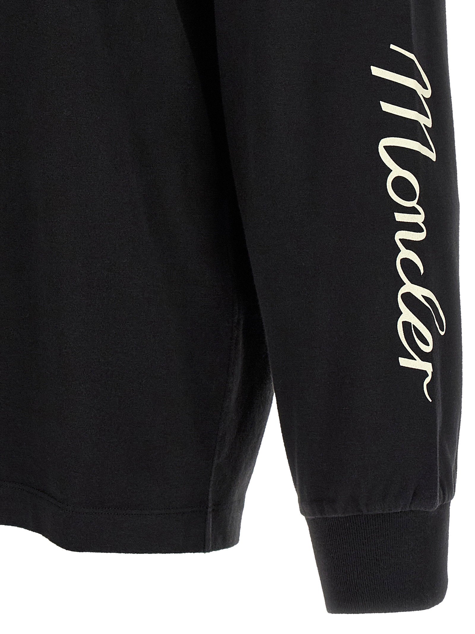 Moncler Genius Graphic-Print Brushed Cotton Sweatshirt — Black, view 5