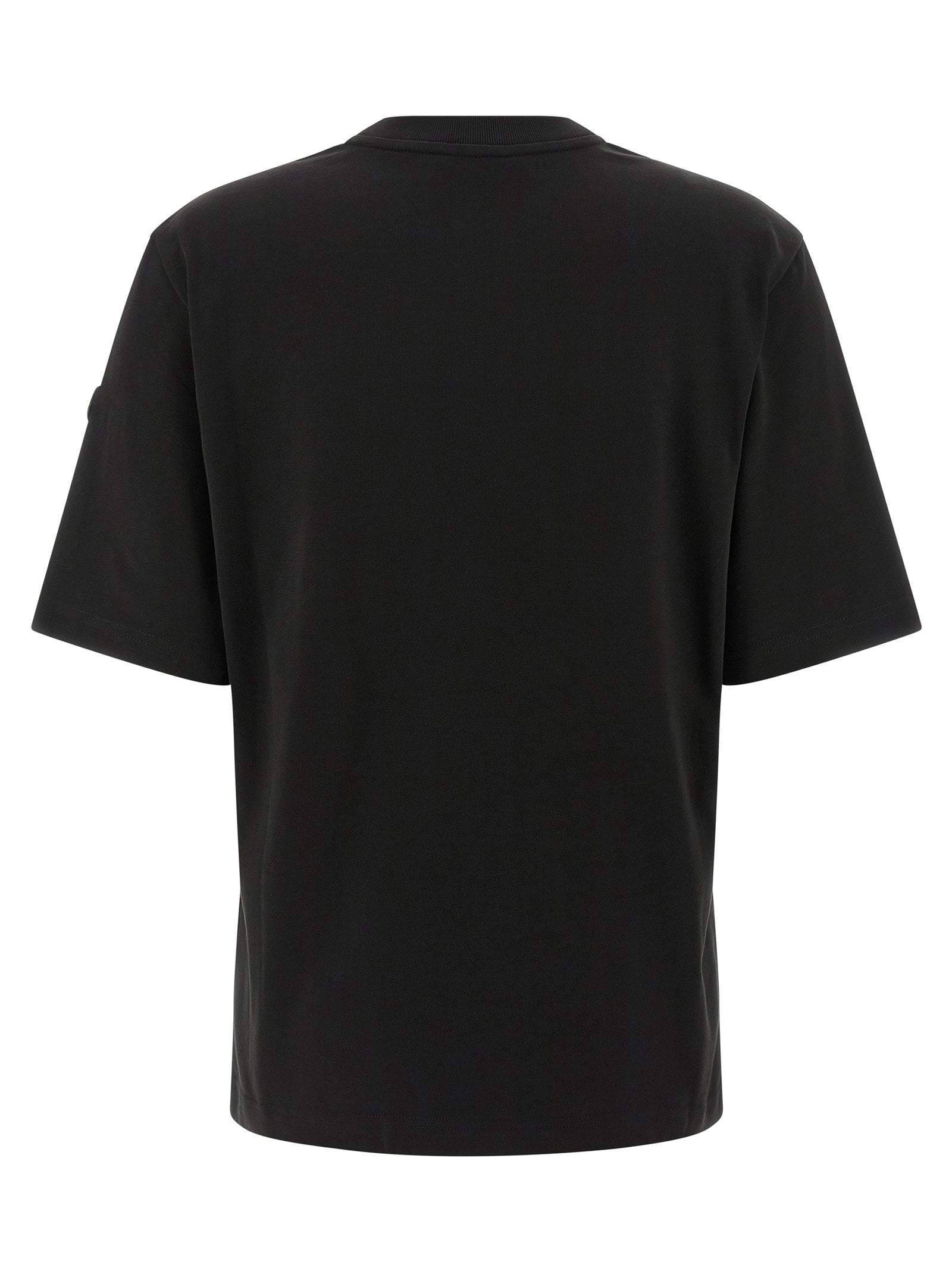 Moncler Genius Logo-Patch Cotton T-Shirt — Black, view 2