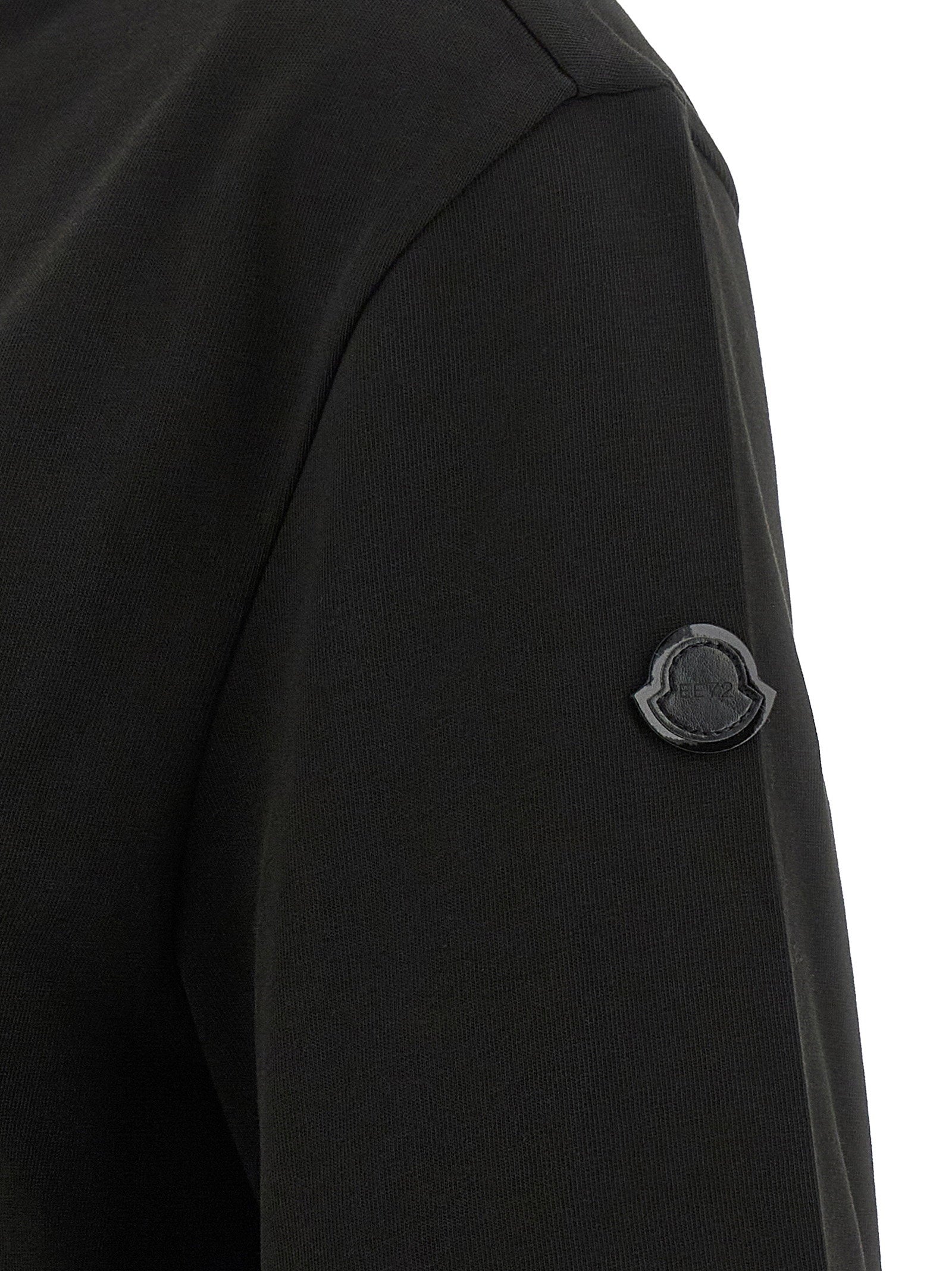 Moncler Genius Logo-Patch Cotton T-Shirt — Black, view 4