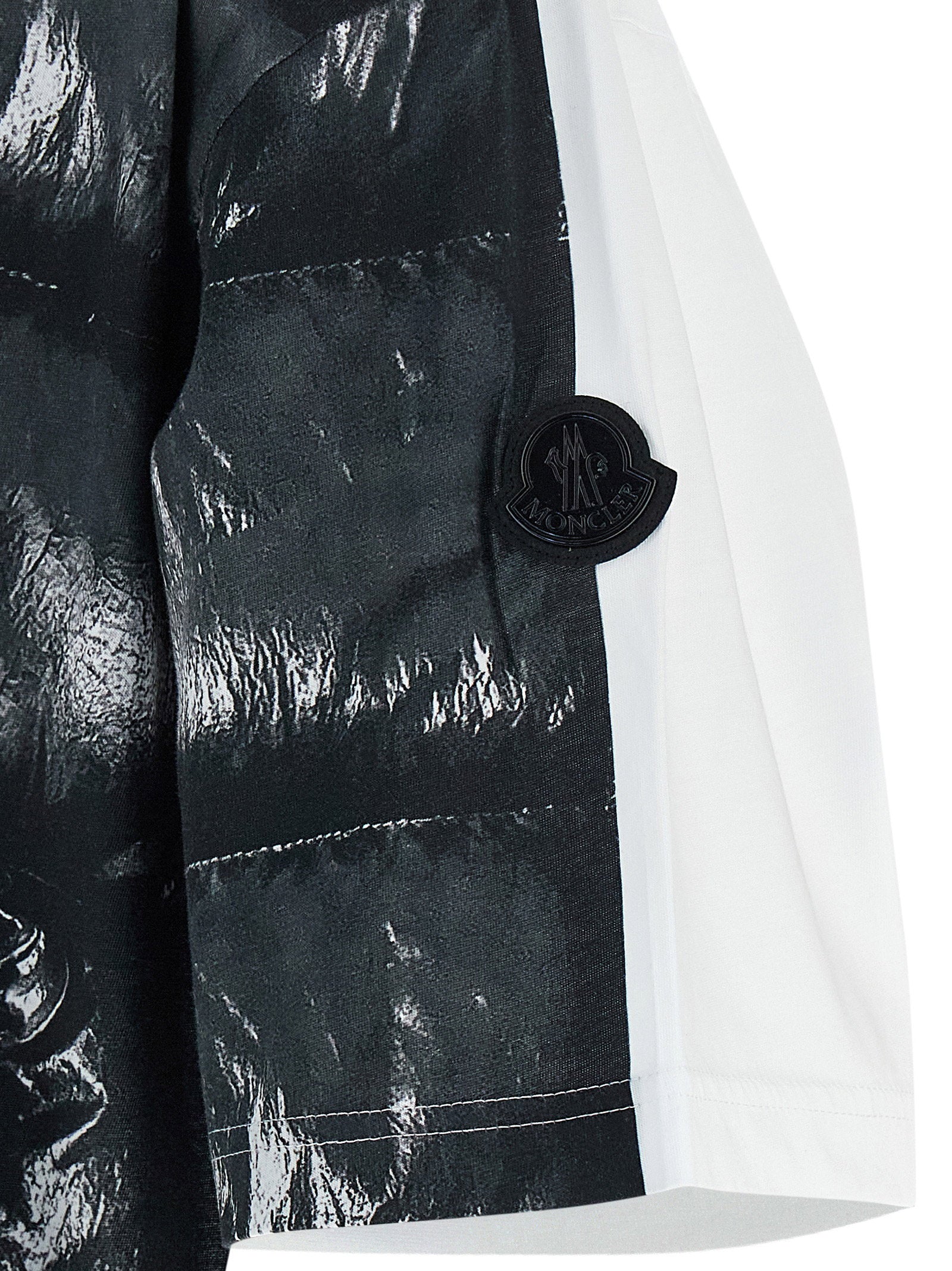 Moncler Genius Quilted Print T-Shirt — Black, view 4