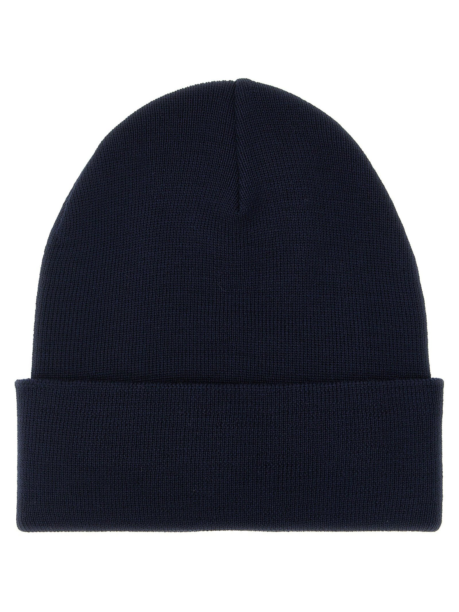 Moncler Grenoble Logo-Patch Virgin Wool Beanie — Black, view 2