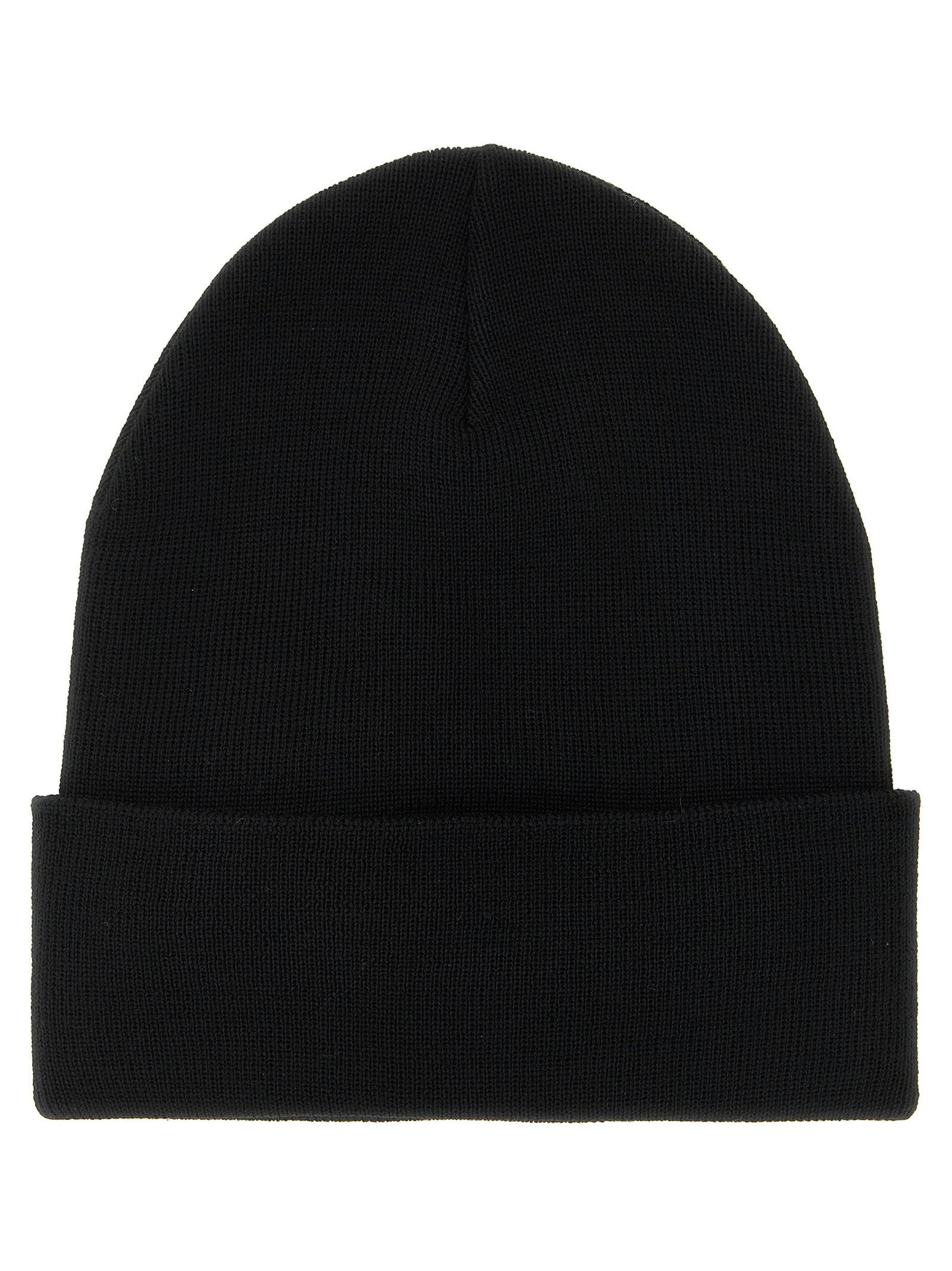 Moncler Grenoble Logo-Embroidered Virgin Wool Beanie — Black, view 2