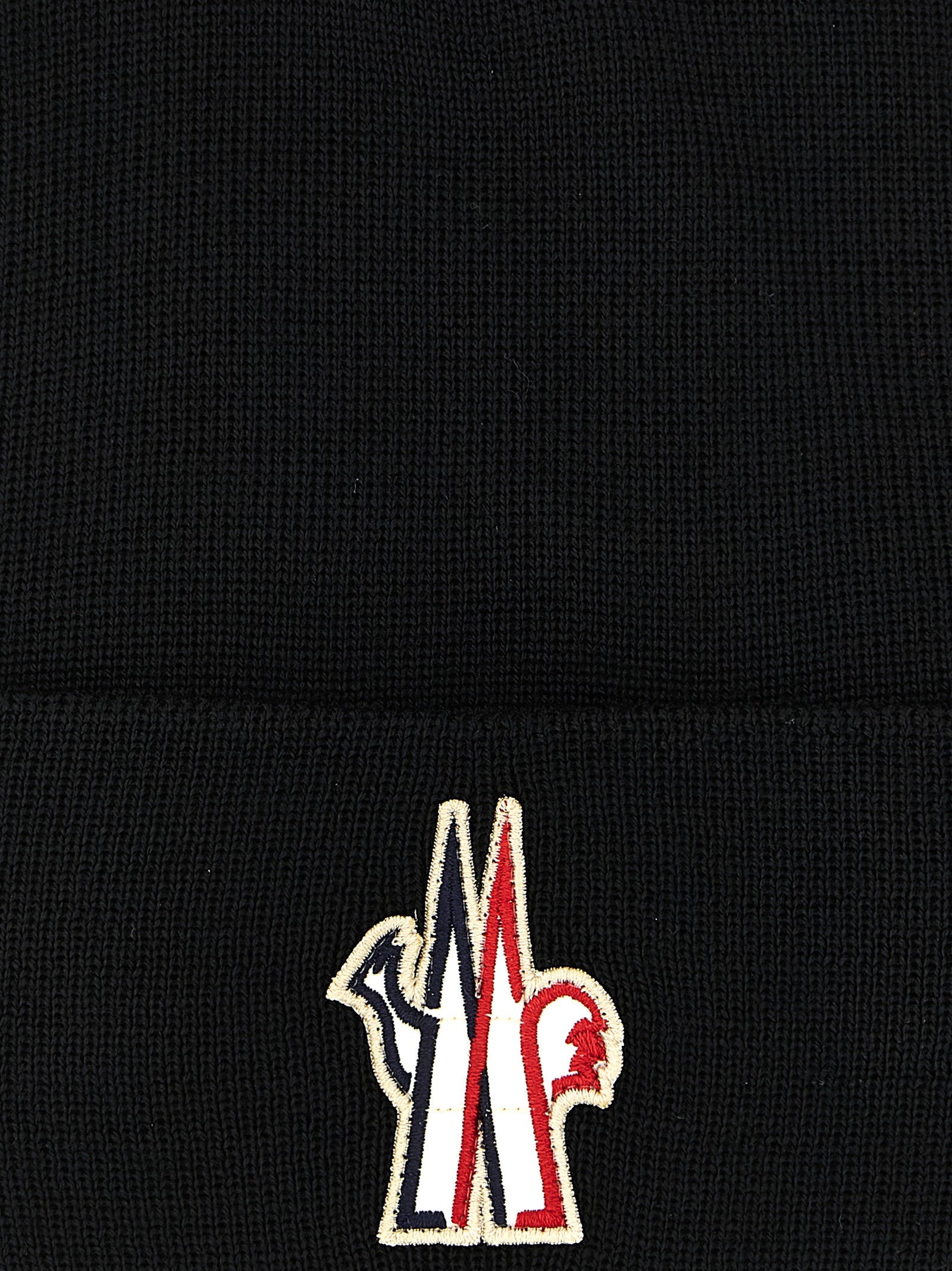 Moncler Grenoble Logo-Embroidered Virgin Wool Beanie — Black, view 3
