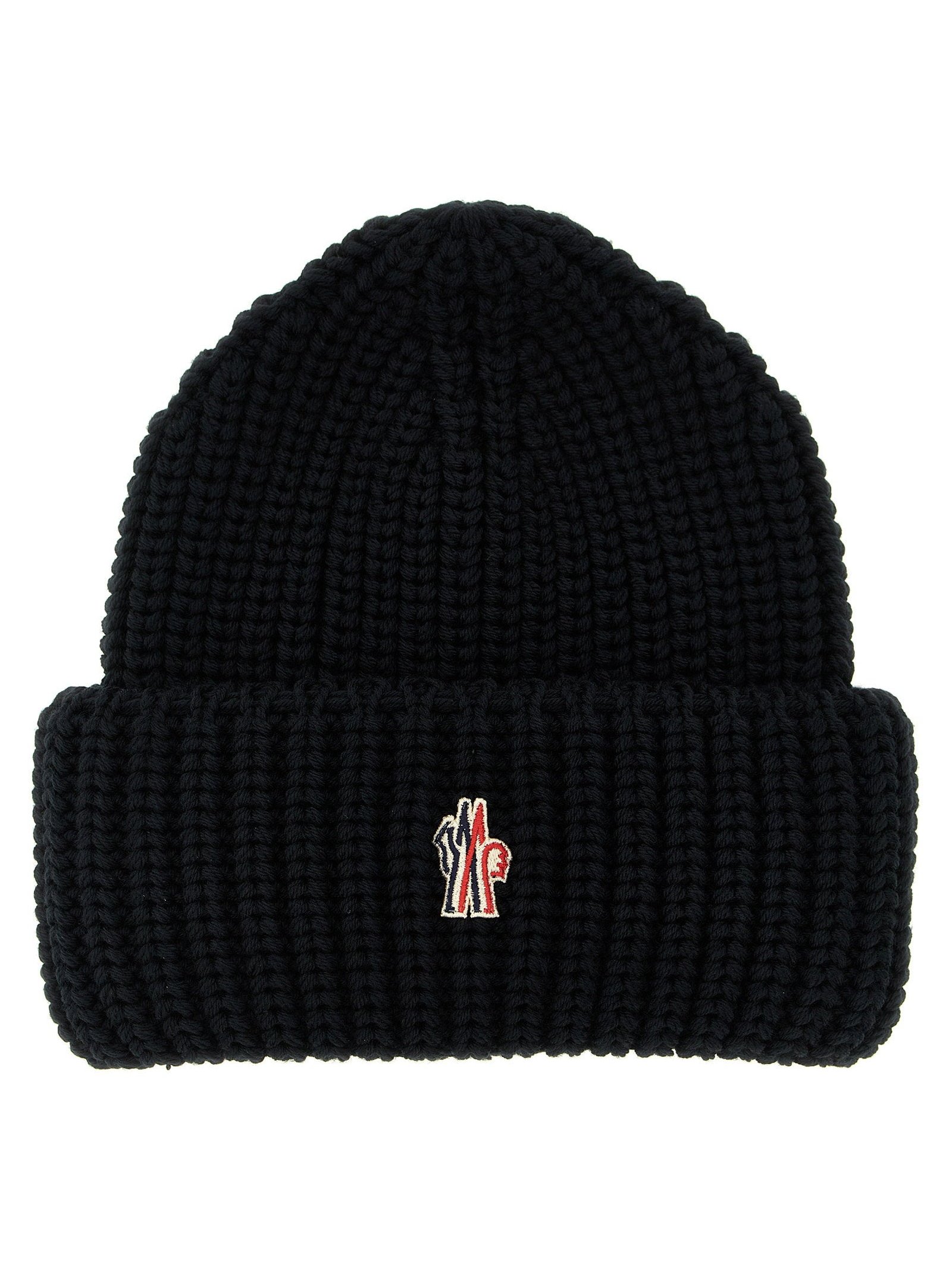 Moncler Grenoble Logo-Patch Ribbed Wool Beanie — Black by Moncler Grenoble