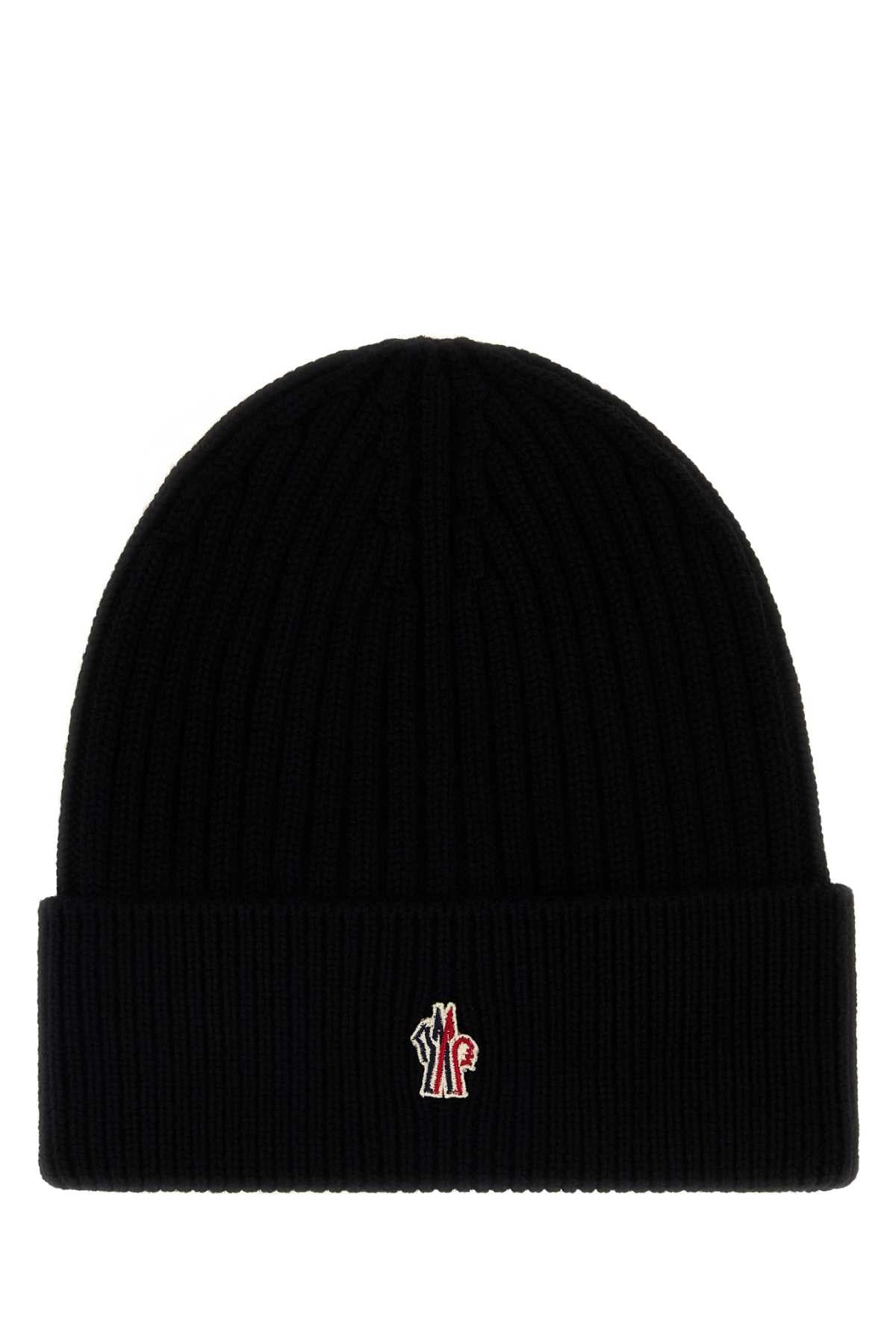 Moncler Grenoble HAT Ribbed Virgin Wool Beanie — Black by Moncler Grenoble