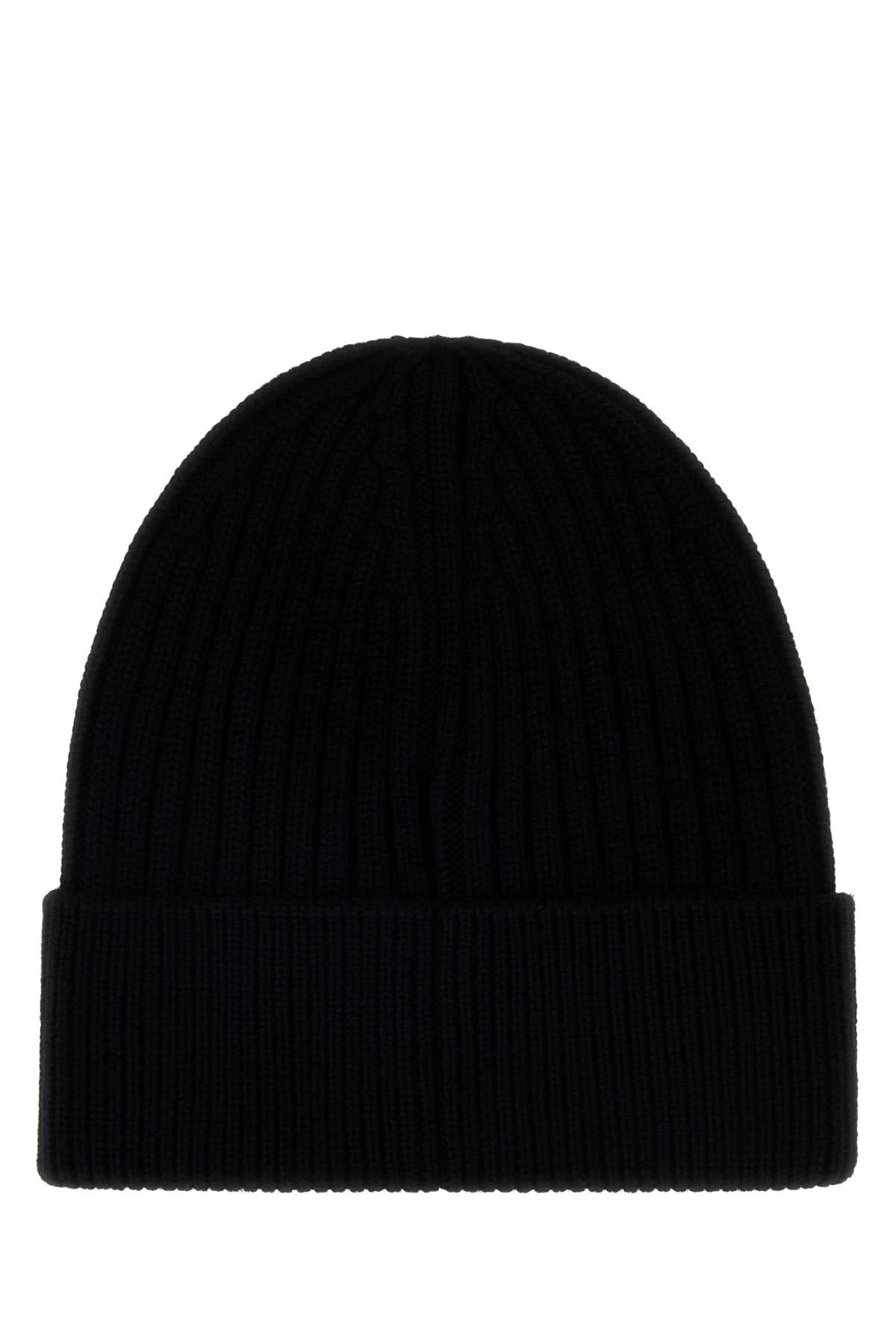 Moncler Grenoble HAT Ribbed Virgin Wool Beanie — Black, view 2