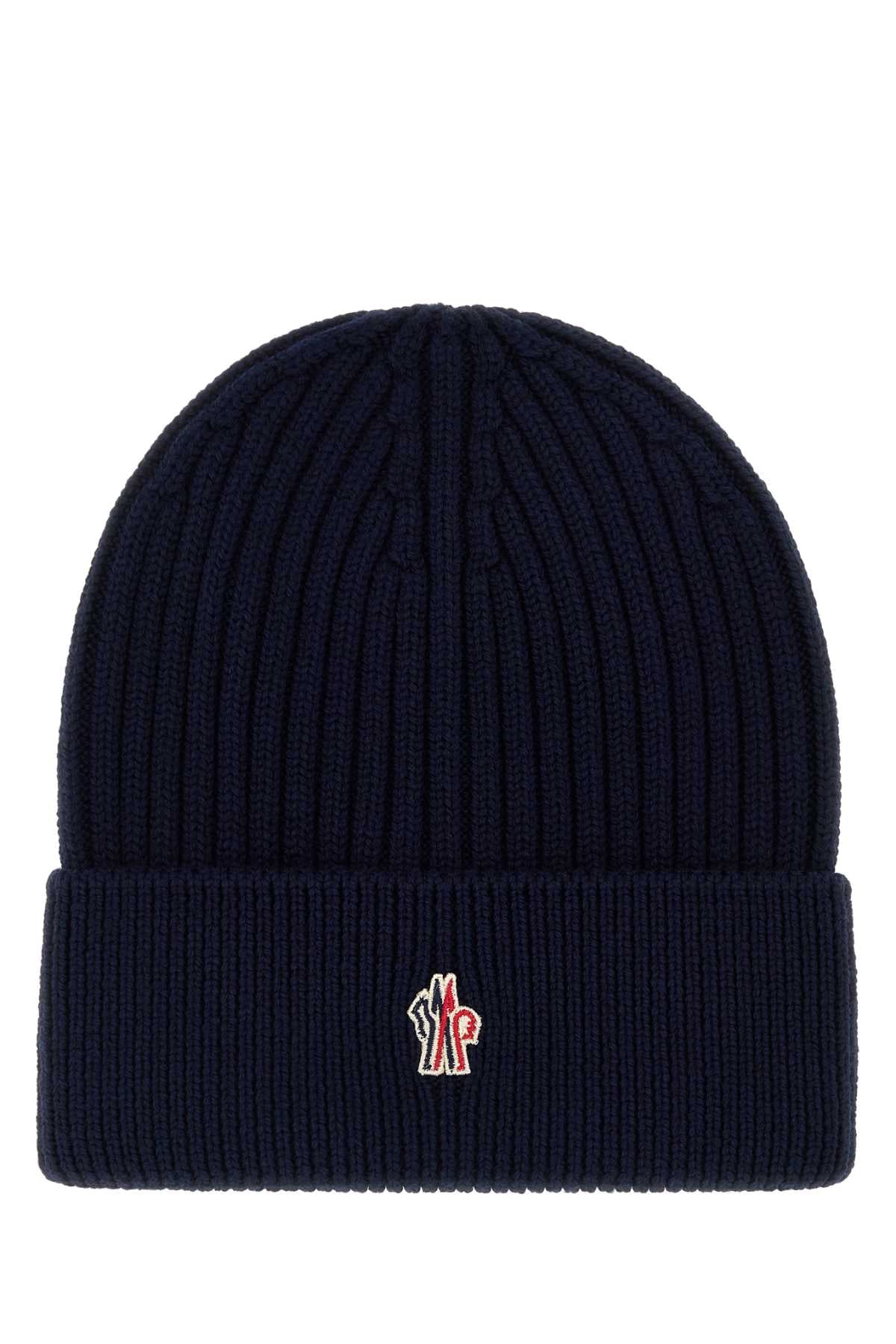 Moncler Grenoble HAT Virgin Wool Ribbed Beanie — Navy by Moncler Grenoble