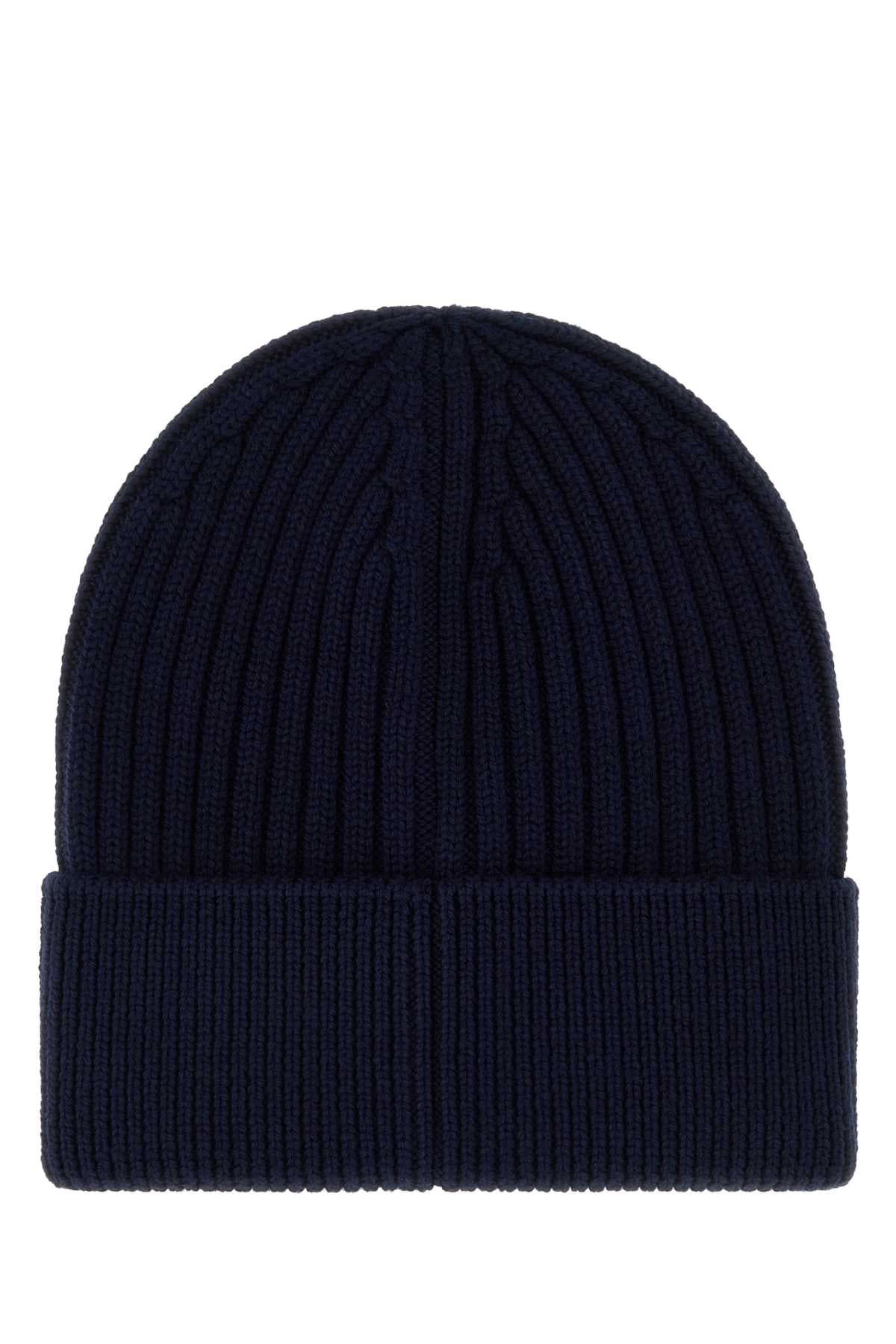 Moncler Grenoble HAT Virgin Wool Ribbed Beanie — Navy, view 2
