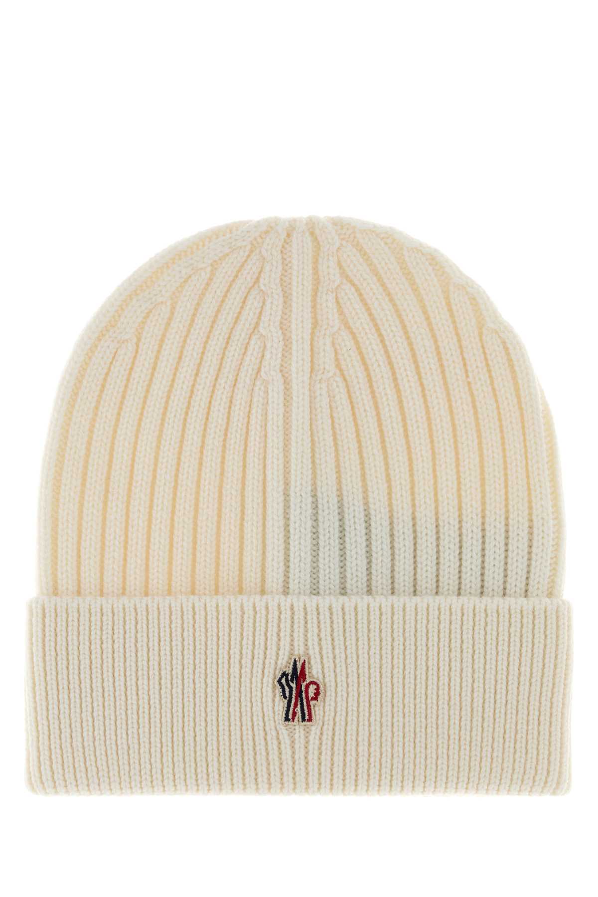 Moncler Grenoble HAT Virgin Wool Ribbed Beanie — White by Moncler Grenoble