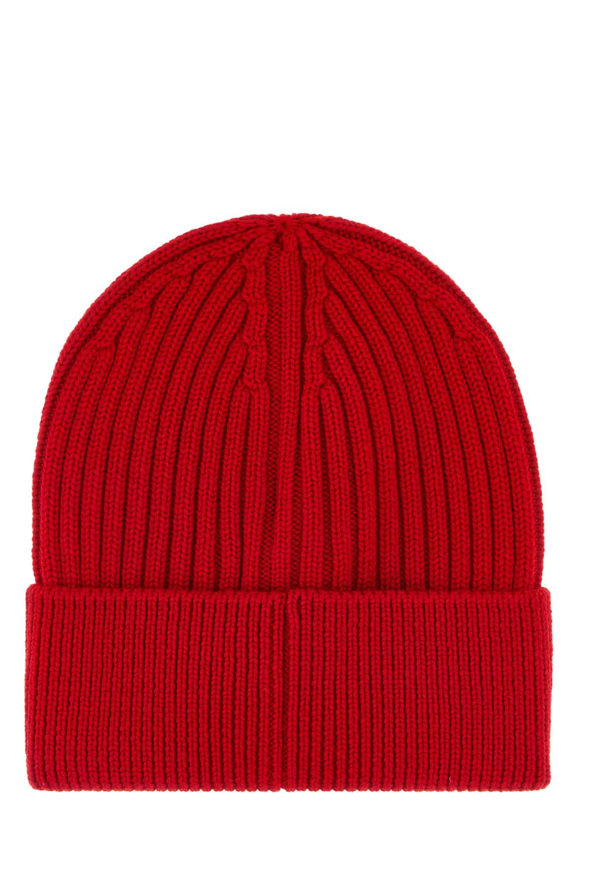 Moncler Grenoble HAT Ribbed Wool Winter Hat — Red, view 2