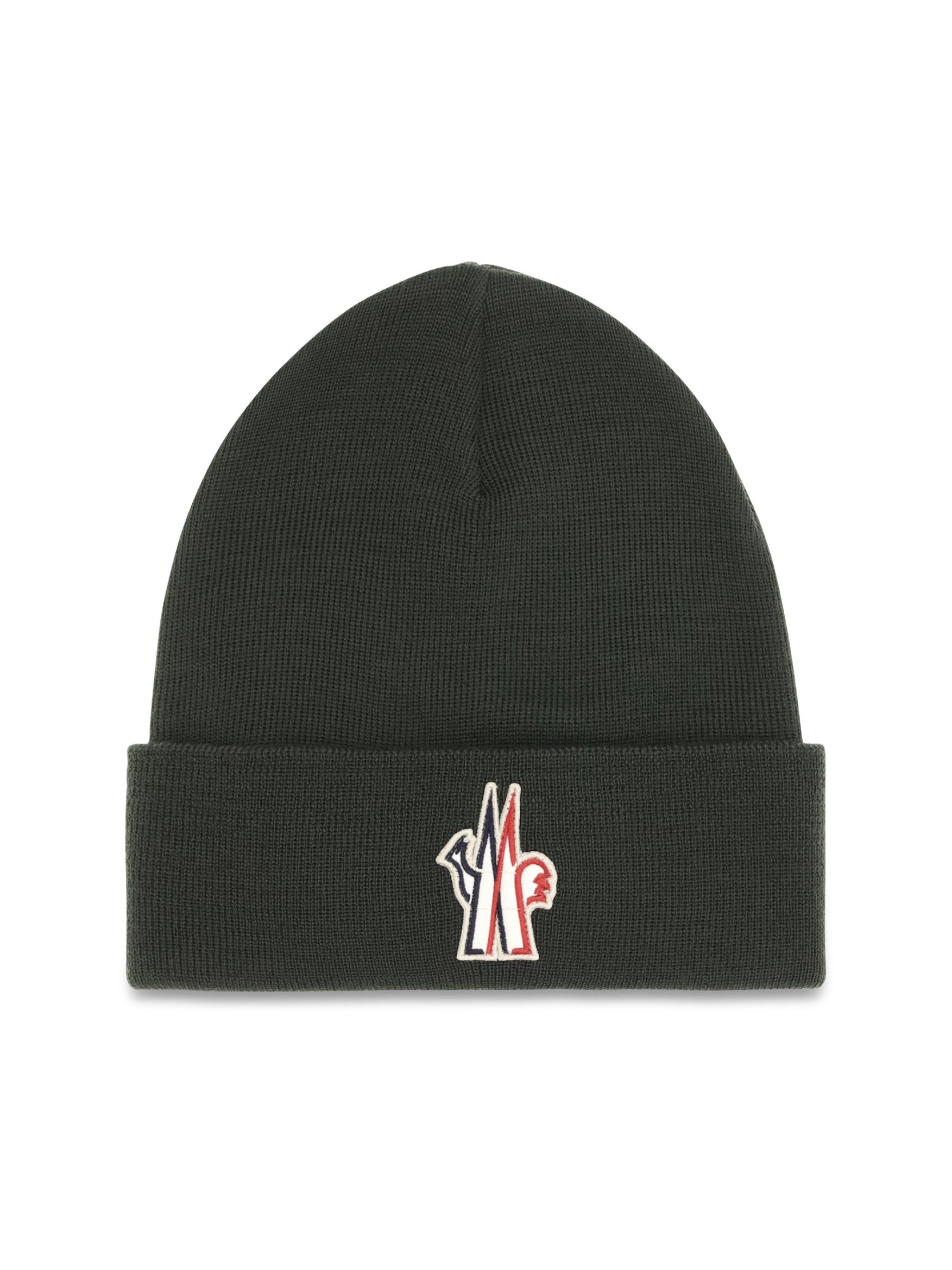 Moncler Grenoble L20973B0001309974 Wool Rib-Knit Beanie — Green by Moncler Grenoble