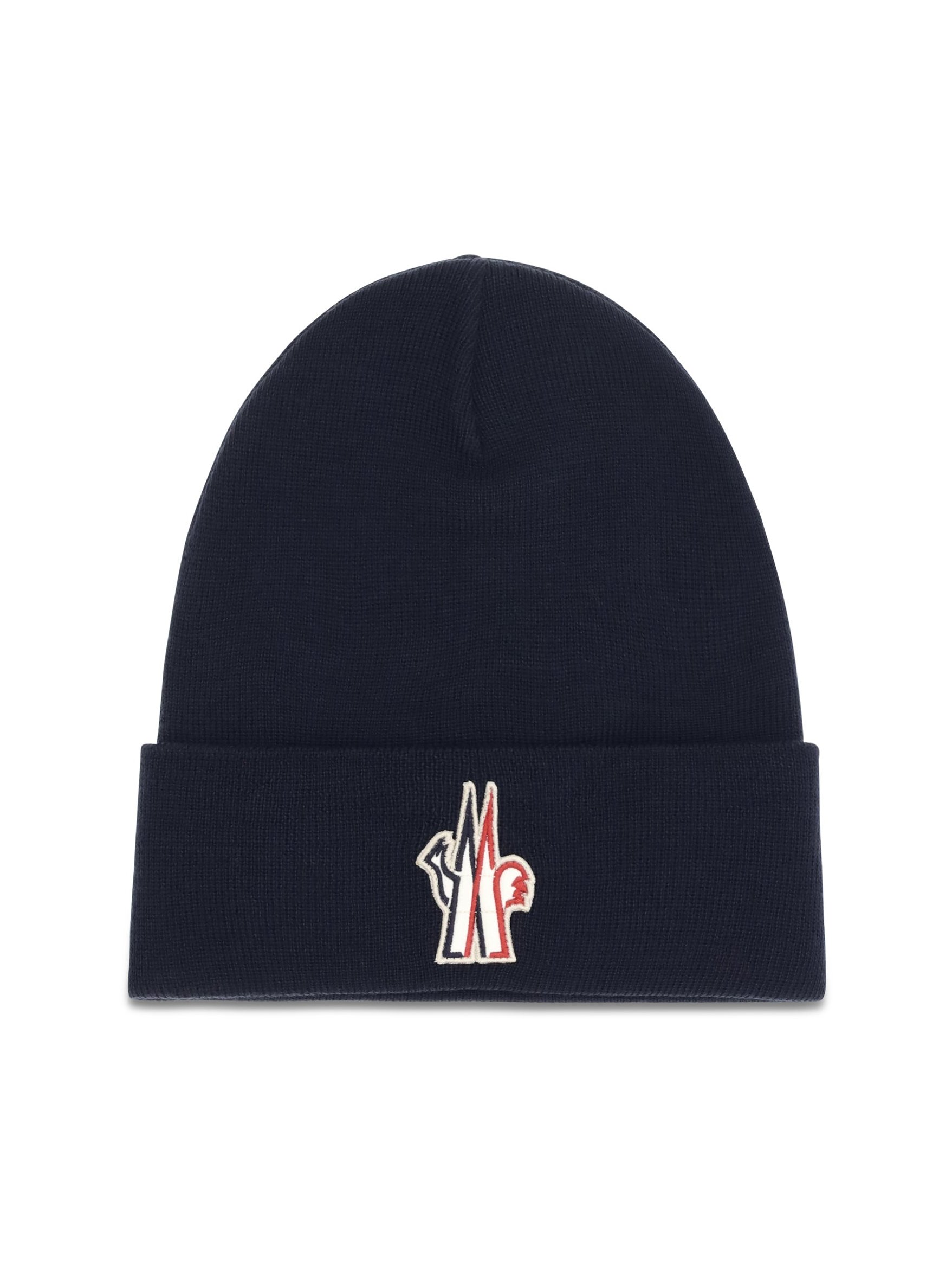 Moncler Grenoble L20973B0001309974 Virgin Wool Rib-Knit Beanie — Navy by Moncler Grenoble