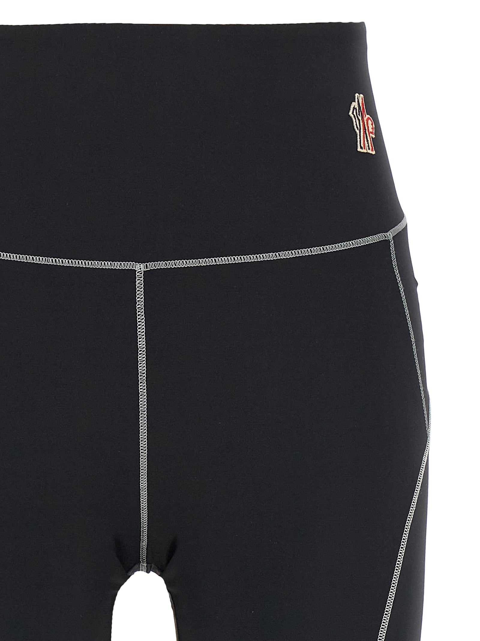 Moncler Grenoble Stretch Polyamide Leggings — Black, view 3