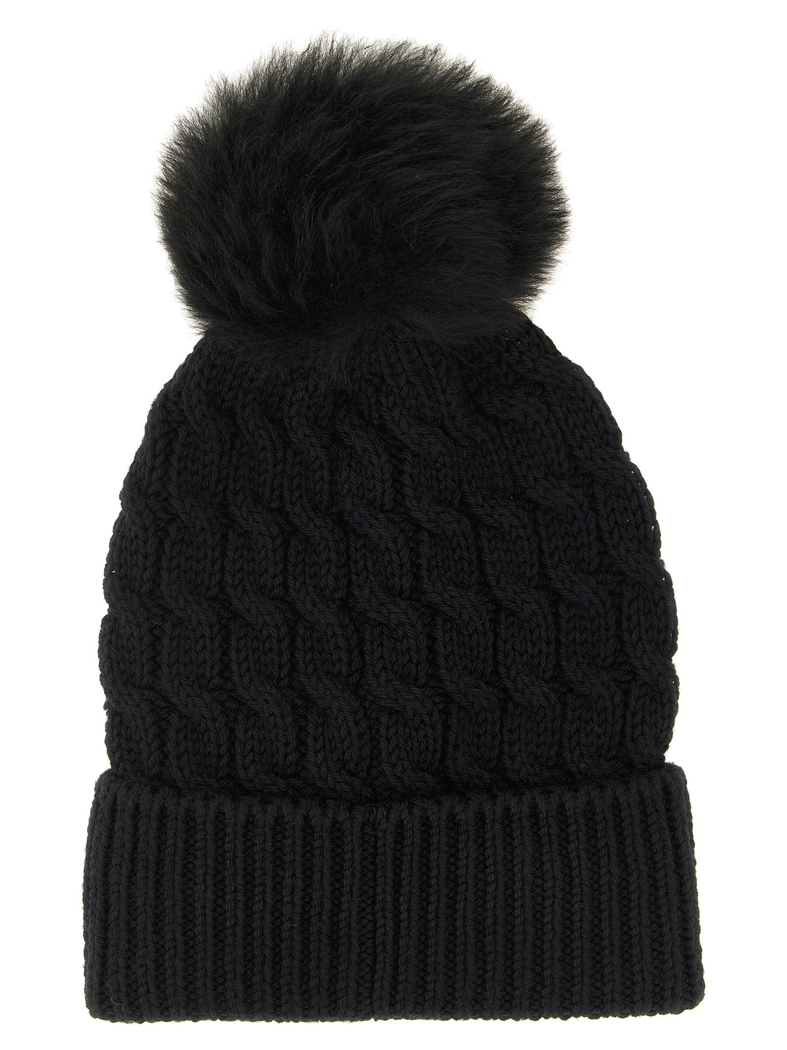 Moncler Grenoble MO344415BM Virgin Wool Beanie — Black, view 2