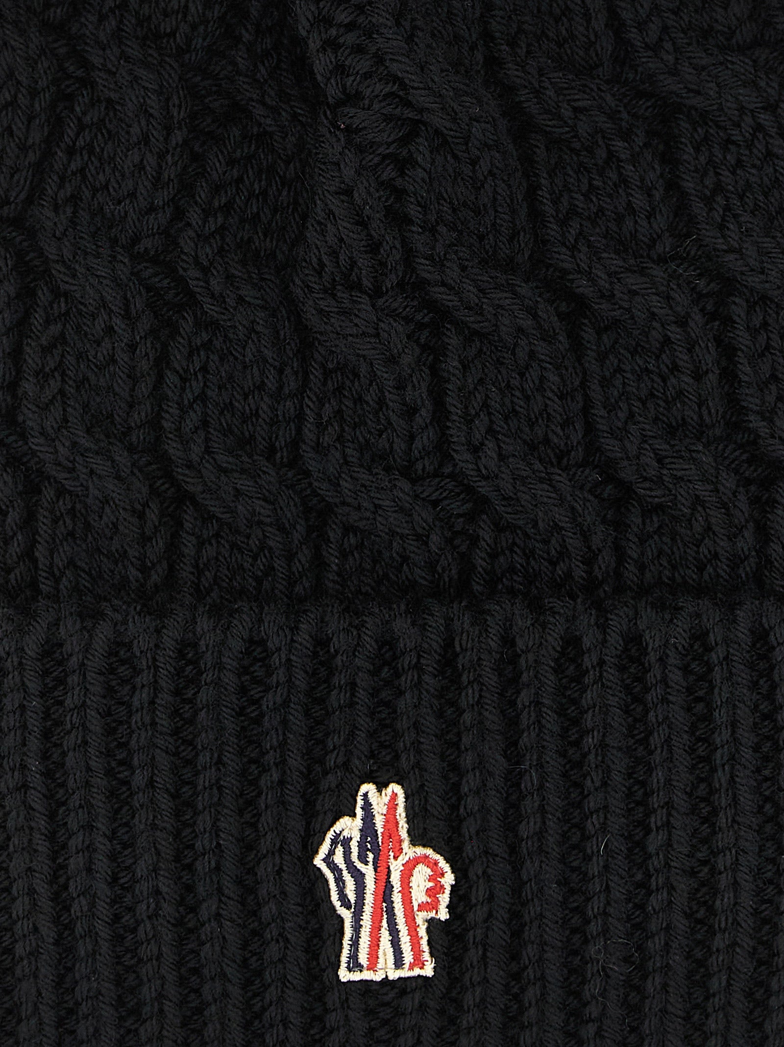 Moncler Grenoble MO344415BM Virgin Wool Beanie — Black, view 3