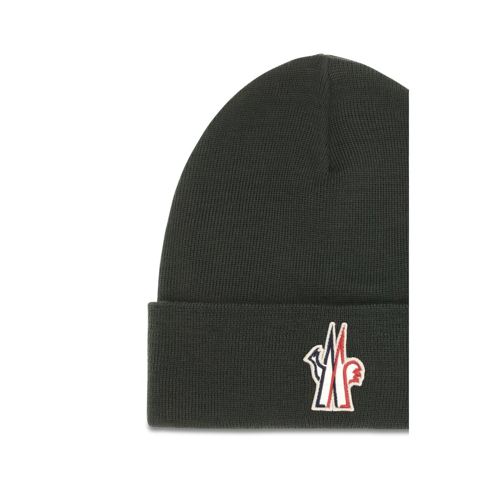 Moncler Grenoble MOL20973B0001309974826BB Wool Rib-Knit Beanie — Black, view 3