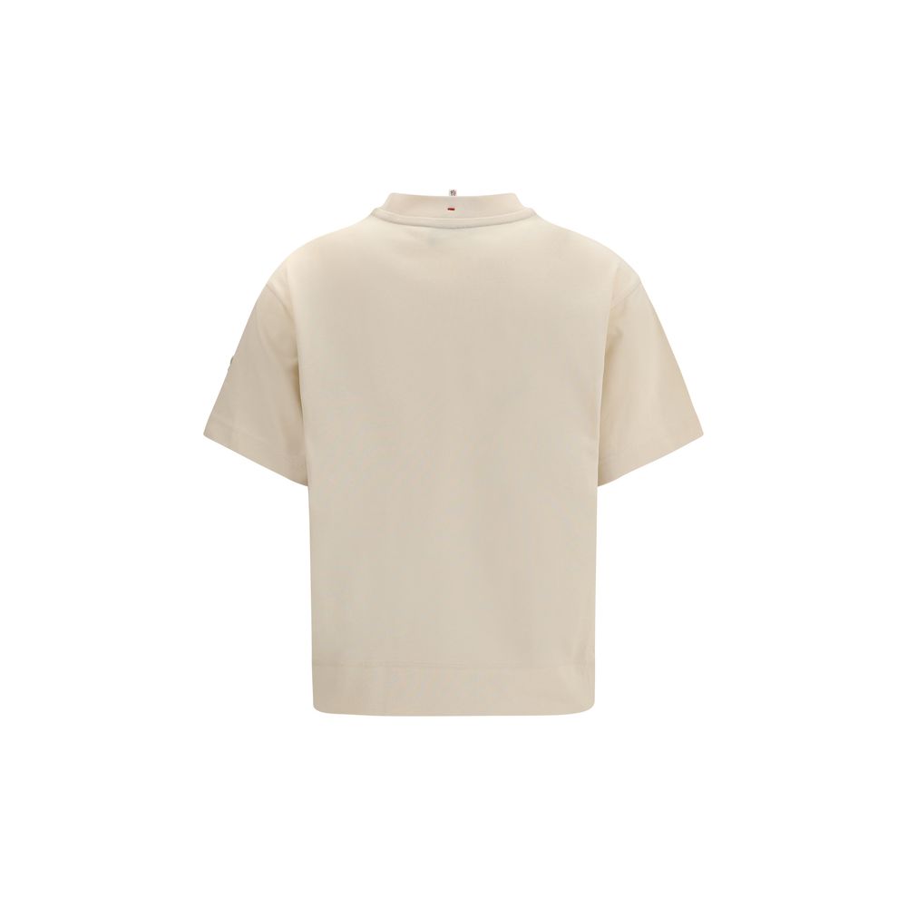 Moncler Grenoble Logo-Print Cotton T-Shirt — Beige, view 2