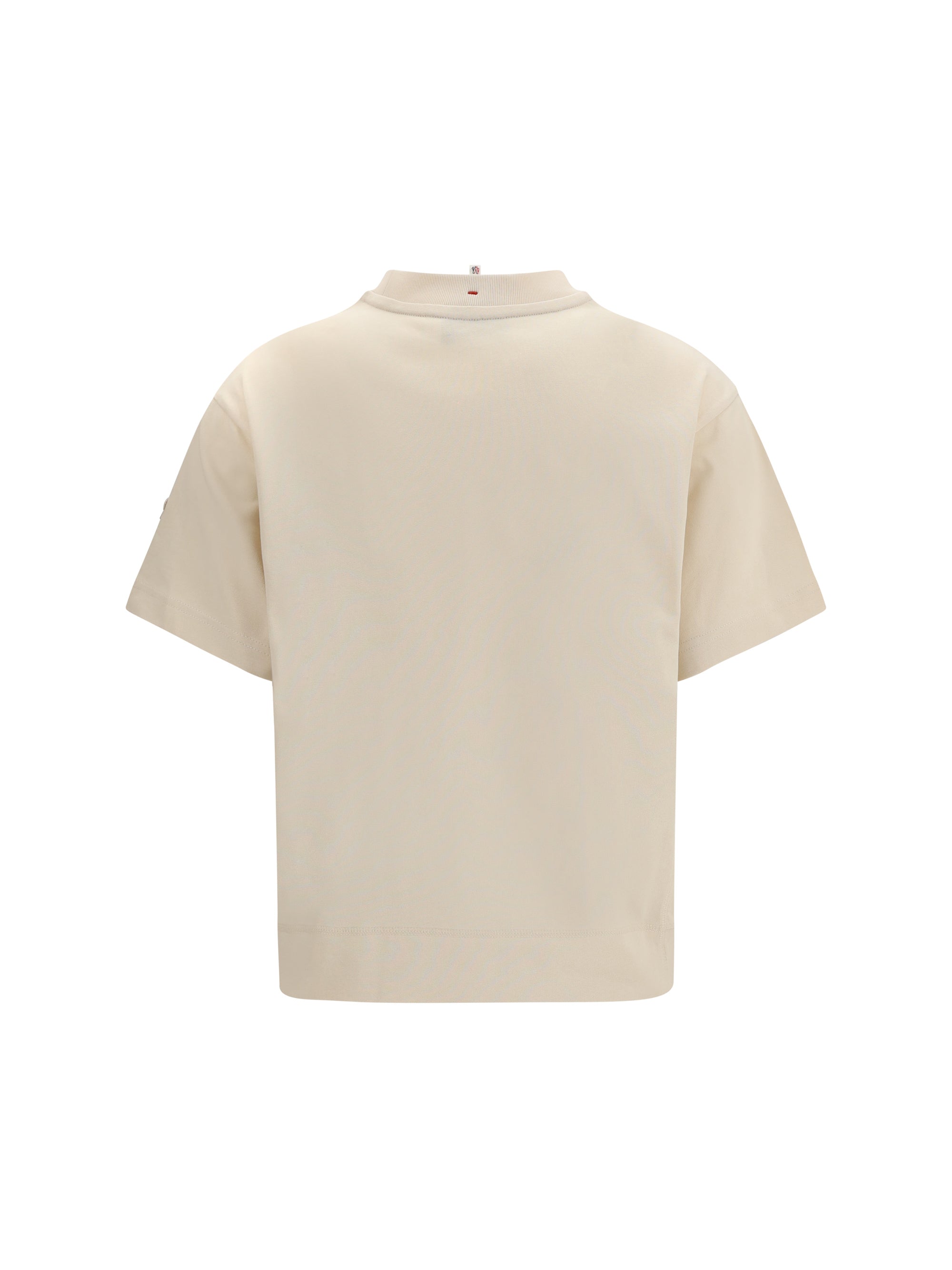 Moncler Grenoble Logo-Embroidered Cotton T-Shirt — Beige, view 2