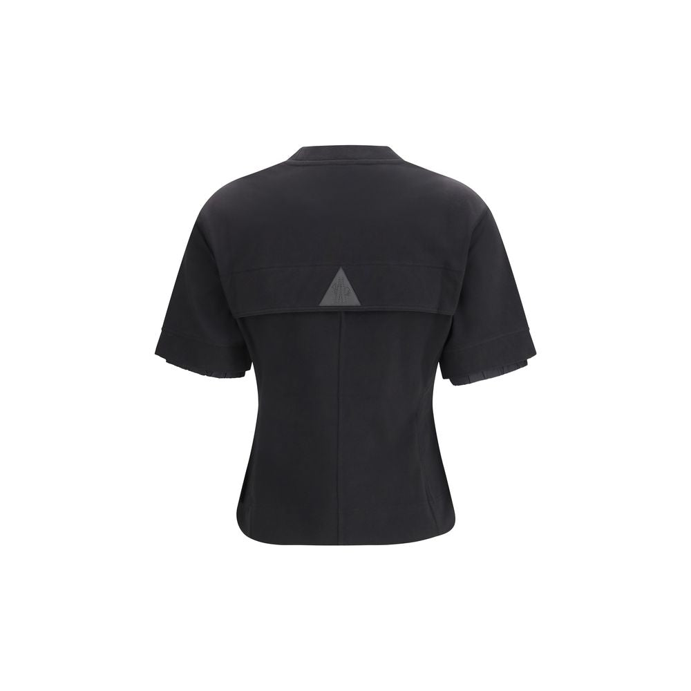 Moncler Grenoble Logo-Embroidered Cotton T-Shirt — Black, view 2