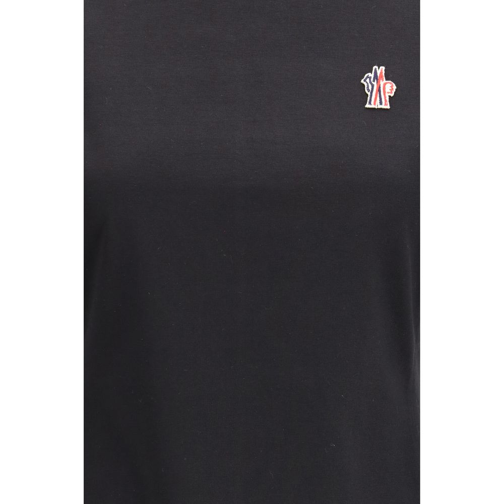 Moncler Grenoble Logo-Embroidered Cotton T-Shirt — Black, view 3