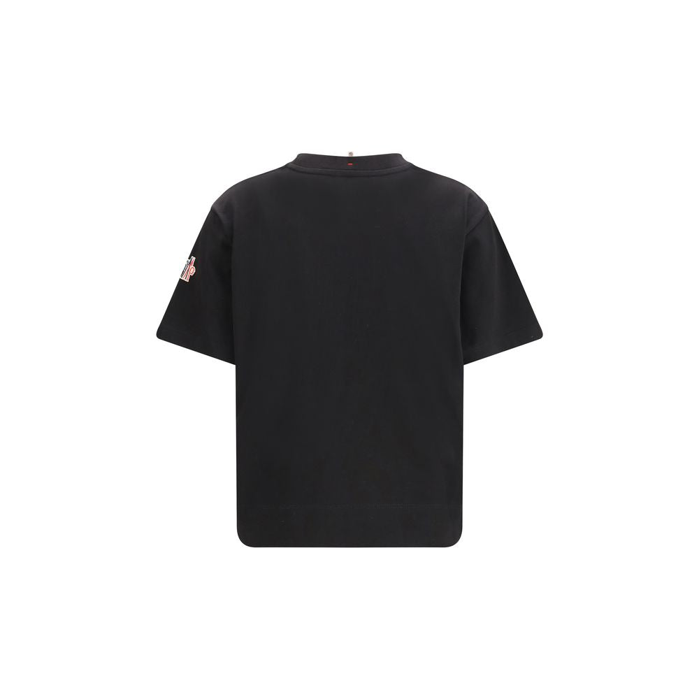 Moncler Grenoble Logo-Print Cotton T-Shirt — Black, view 2