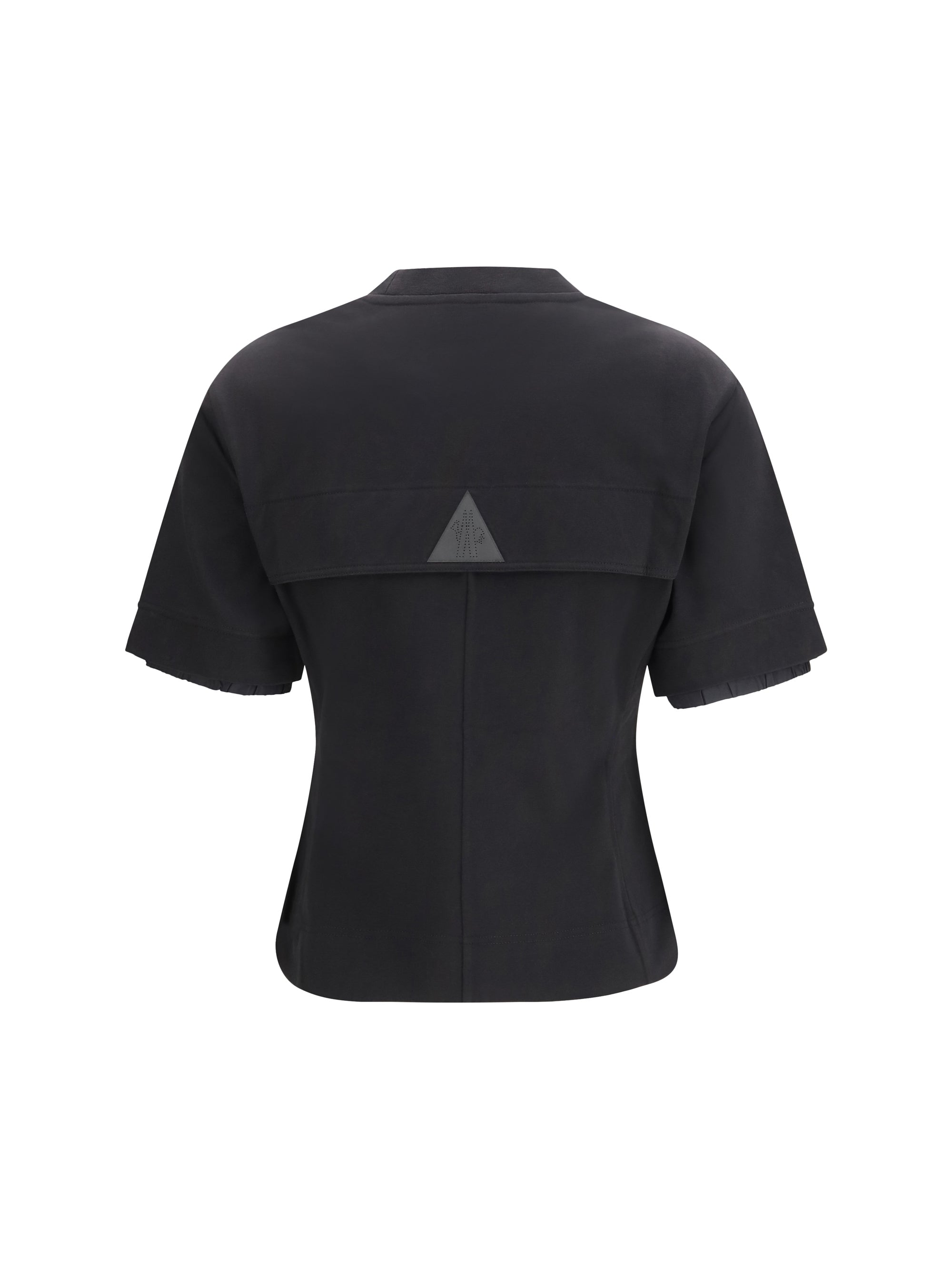 Moncler Grenoble Logo-Embroidered Cotton T-Shirt — Black, view 2