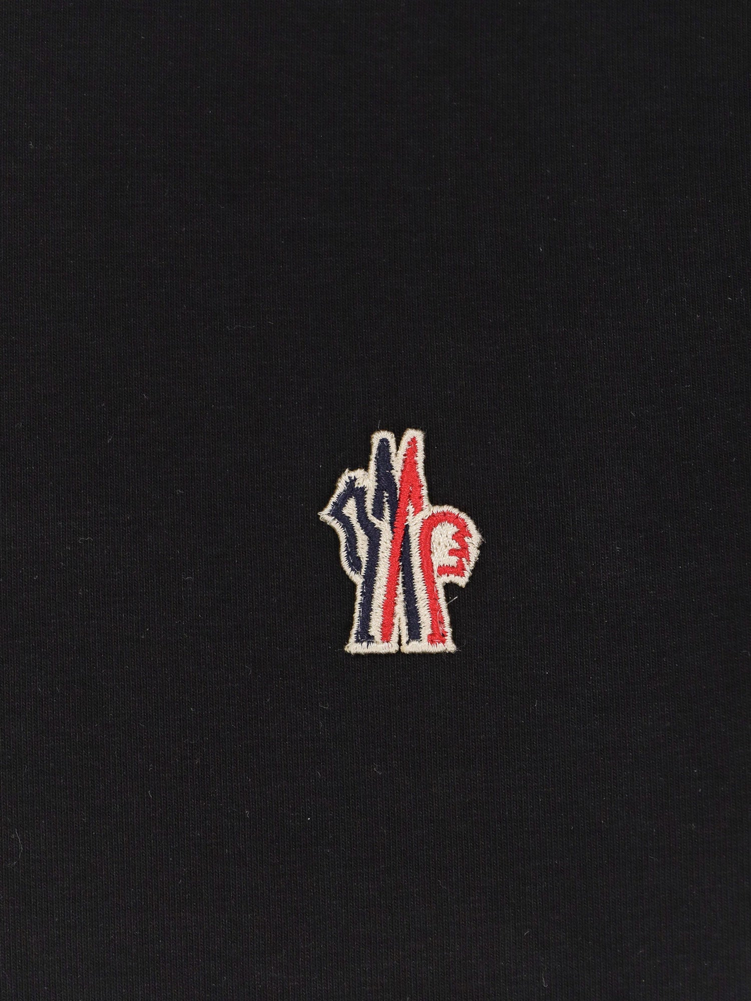 Moncler Grenoble Logo-Embroidered Cotton T-Shirt — Black, view 3
