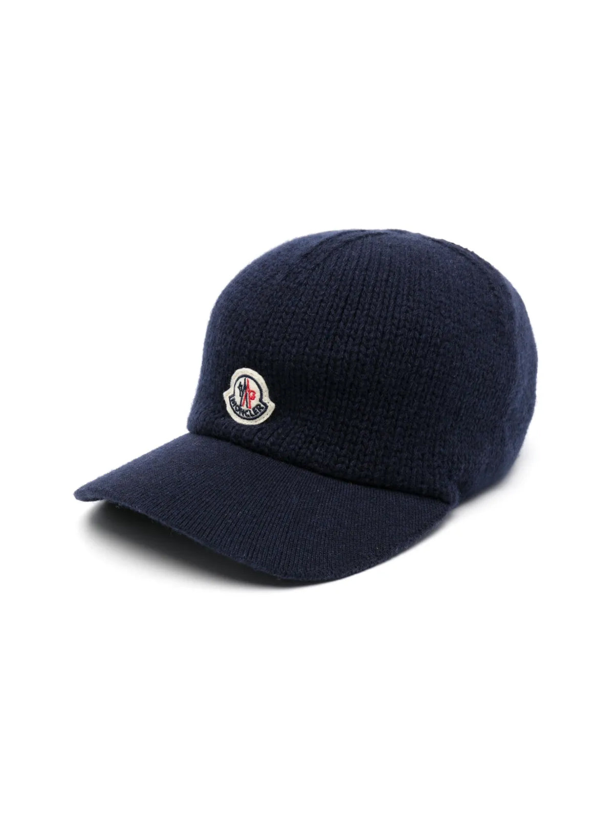 Moncler J20933B000210U383750 Virgin Wool Knit Baseball Cap — Navy, view 4