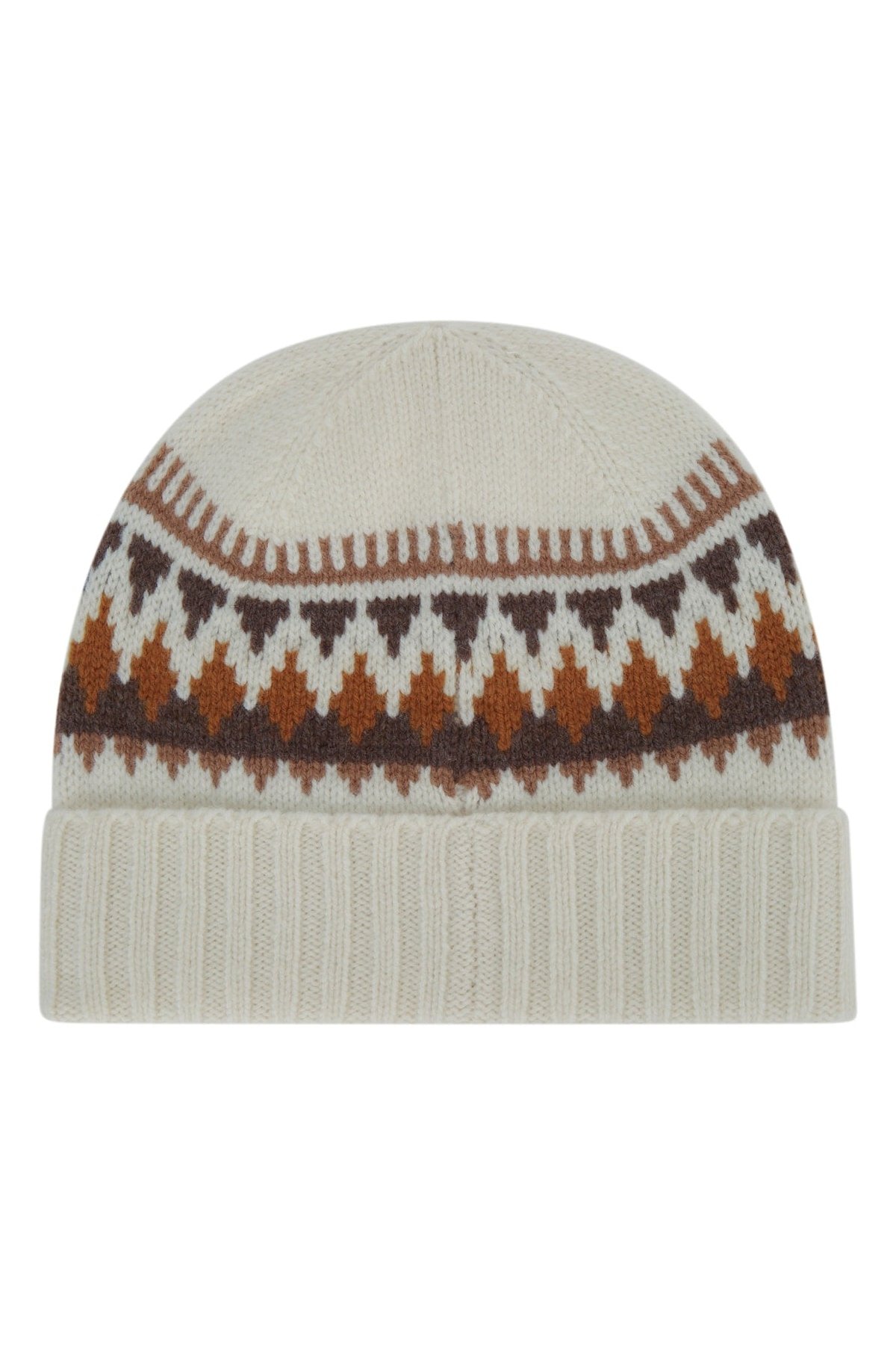 Moncler Jr HAT Fair Isle Knit Beanie — Beige, view 2