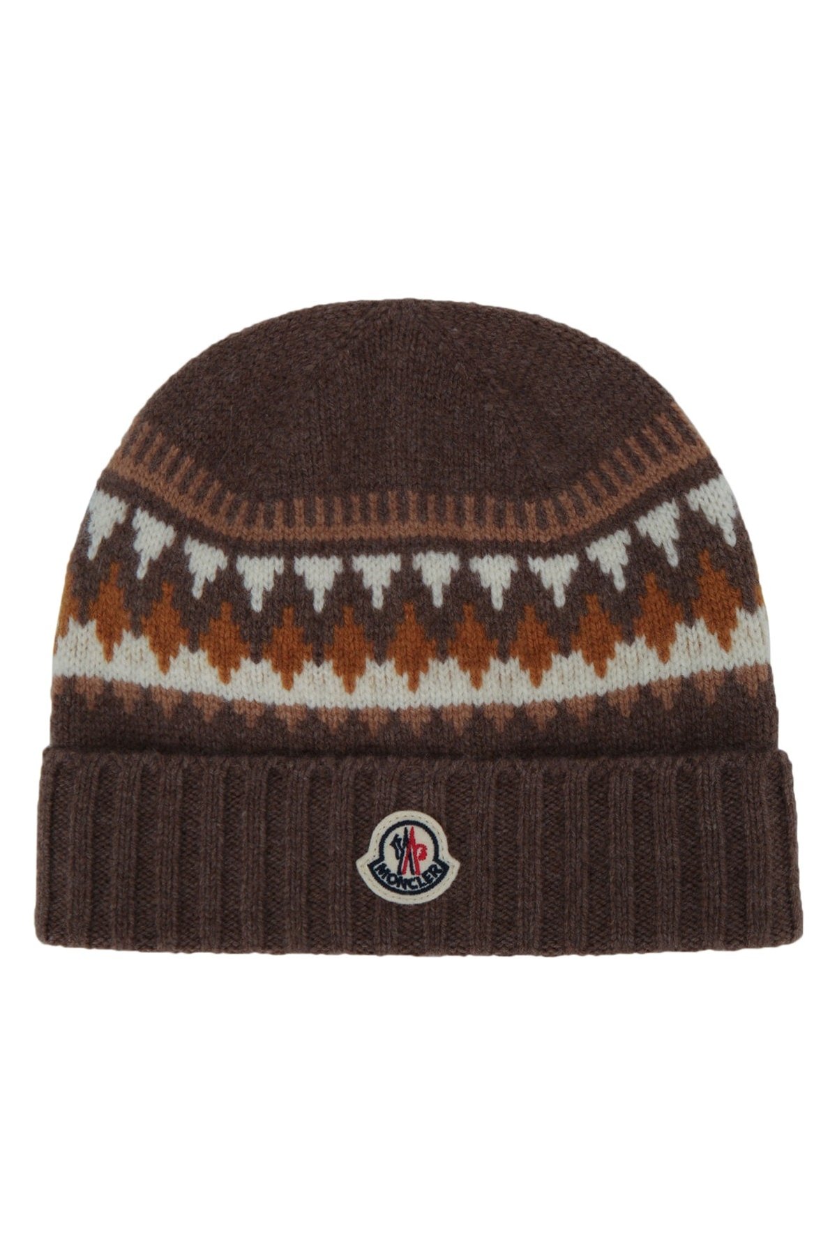 Moncler Jr HAT Intarsia-Knit Beanie — Brown by Moncler Jr