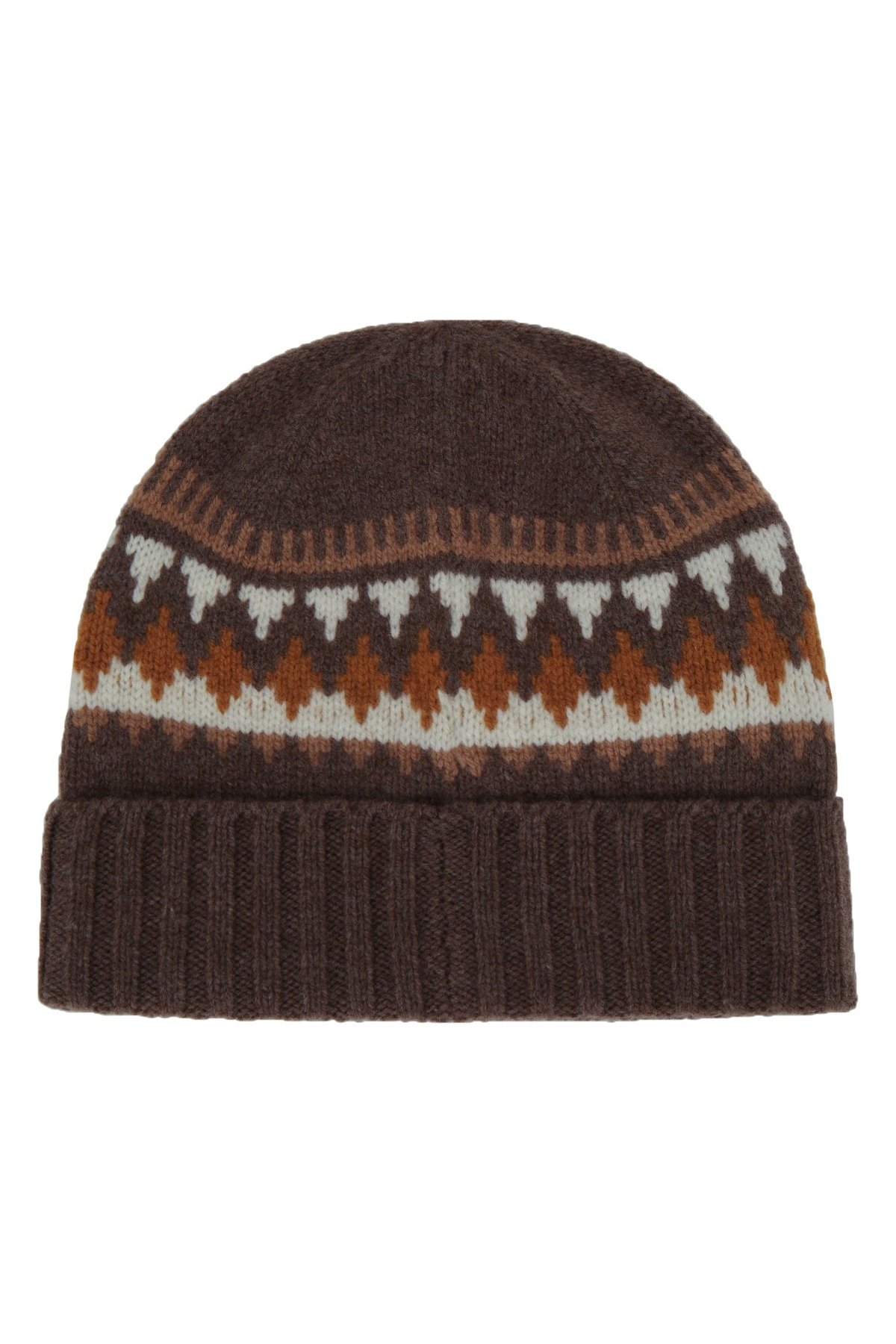 Moncler Jr HAT Intarsia-Knit Beanie — Brown, view 2