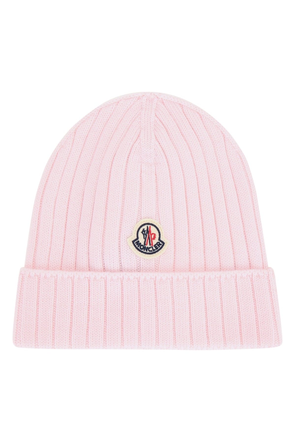Moncler Jr HAT Ribbed Knit Beanie — Pink by Moncler Jr