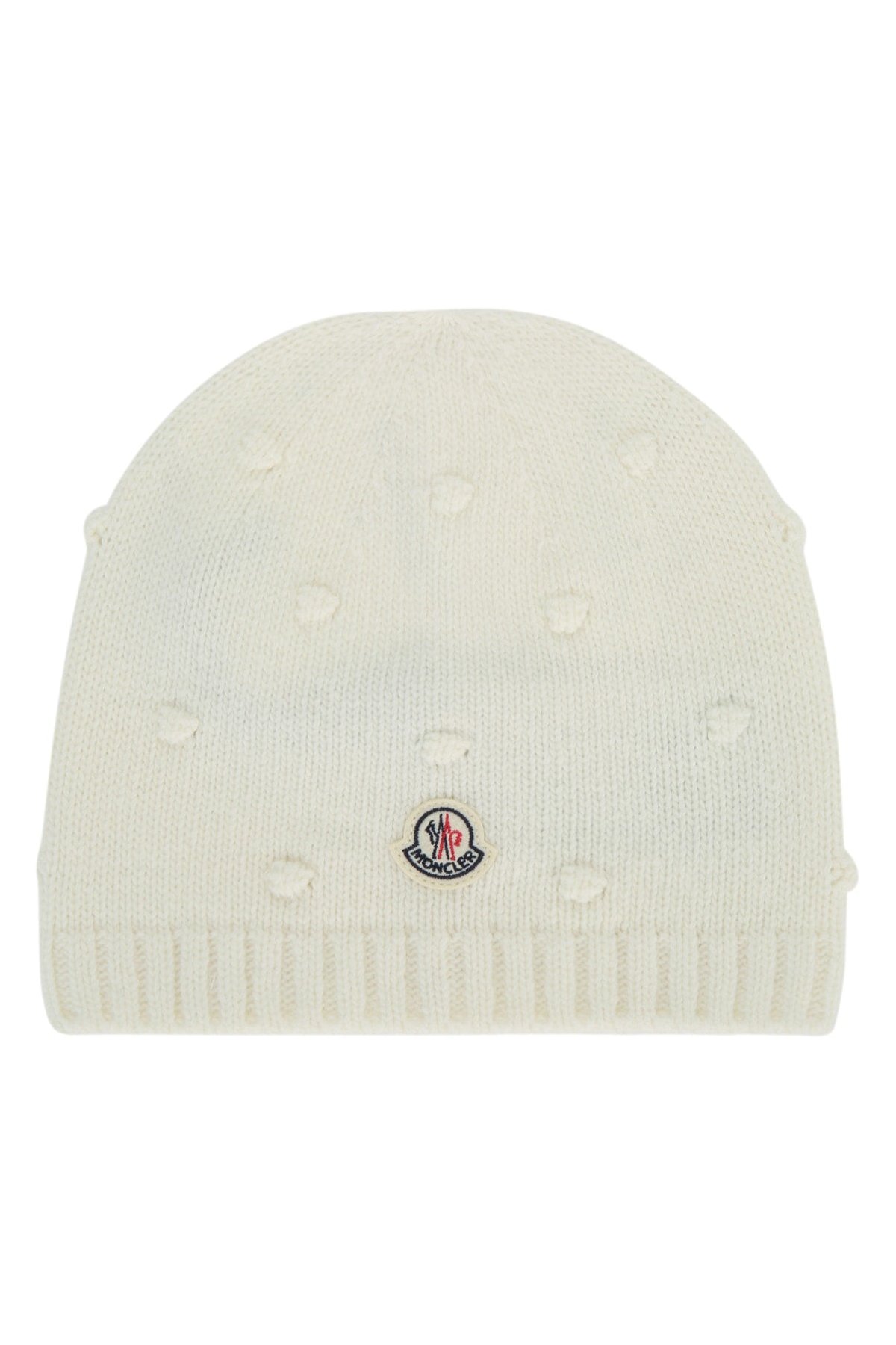 Moncler Jr HAT Knit Beanie — White by Moncler Jr