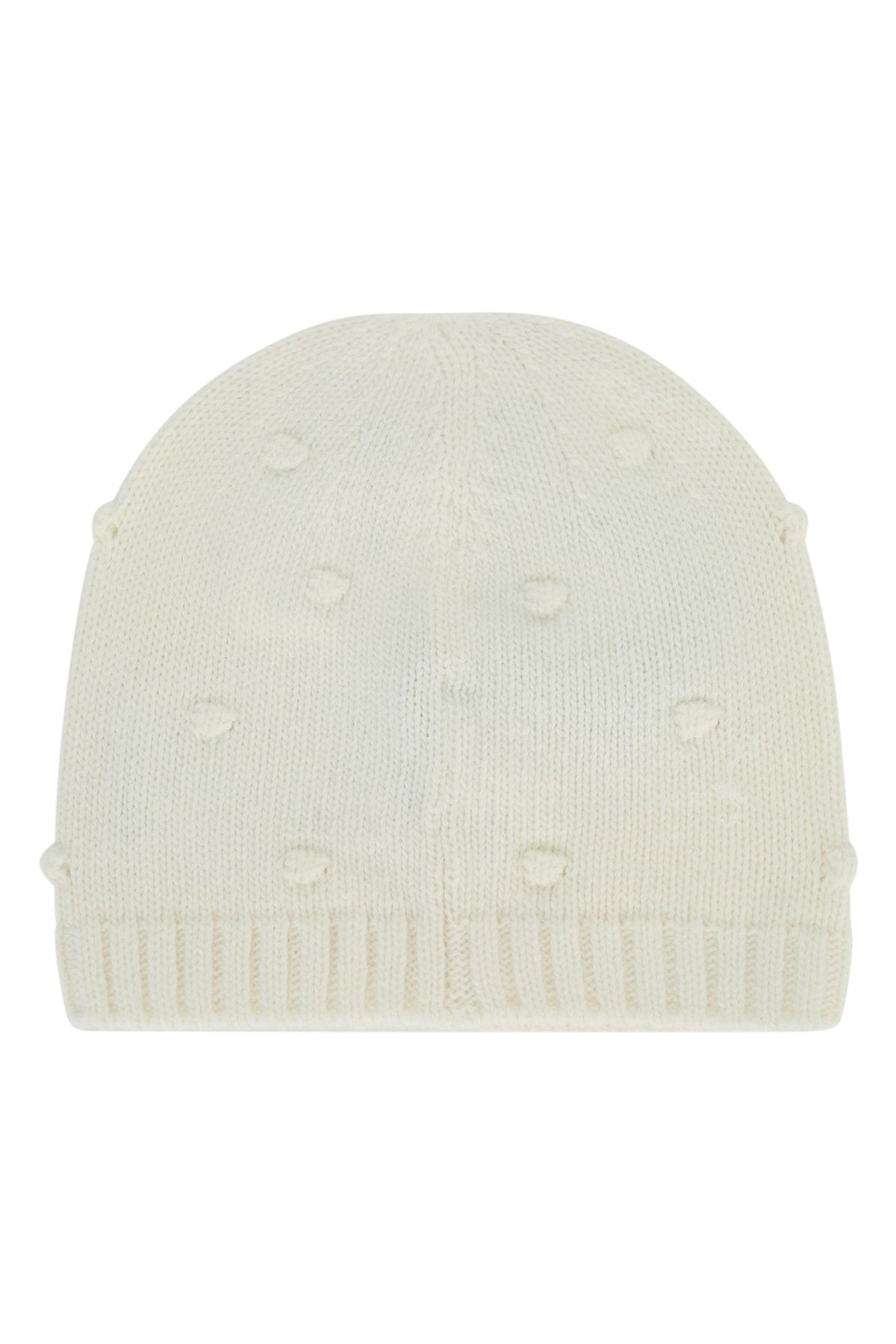 Moncler Jr HAT Knit Beanie — White, view 2