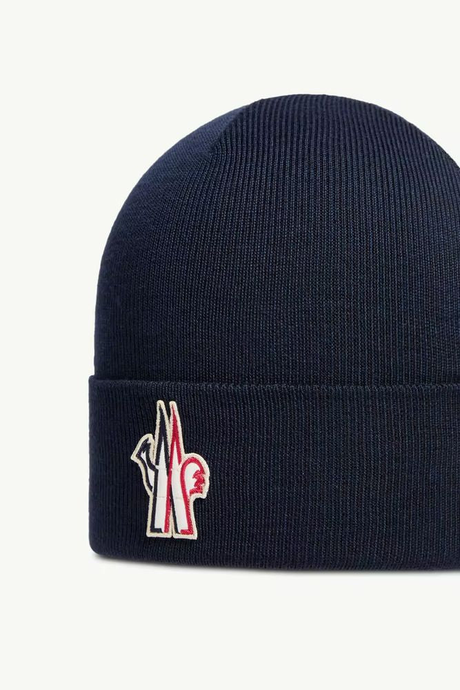 Moncler K20973B0001209974 Ribbed Knit Beanie — Navy, view 2