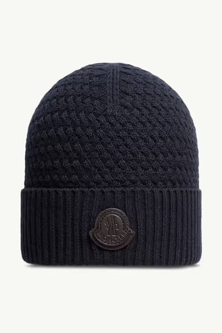 Moncler L20913B00026M4281742 Cable-Knit Beanie — Navy by Moncler