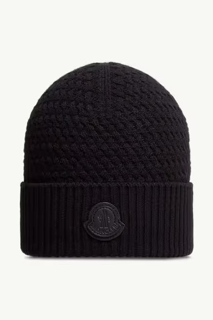 Moncler L20913B00026M4281999 Ribbed Knit Beanie — Black by Moncler