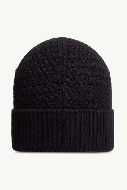Moncler L20913B00026M4281999 Ribbed Knit Beanie — Black, view 2