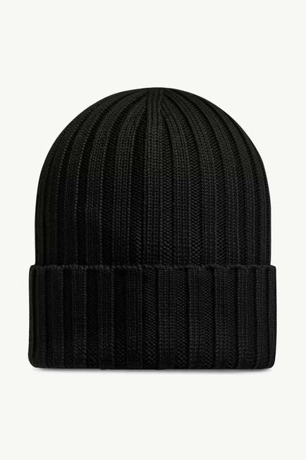 Moncler L20933B00036A9327999 Ribbed Knit Beanie — Black, view 3