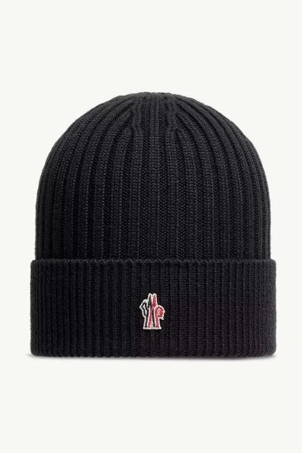 Moncler L20973B0000104761999 Ribbed Knit Beanie — Black by Moncler