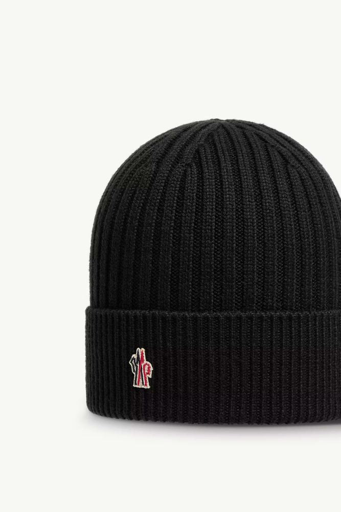 Moncler L20973B0000104761999 Ribbed Knit Beanie — Black, view 2